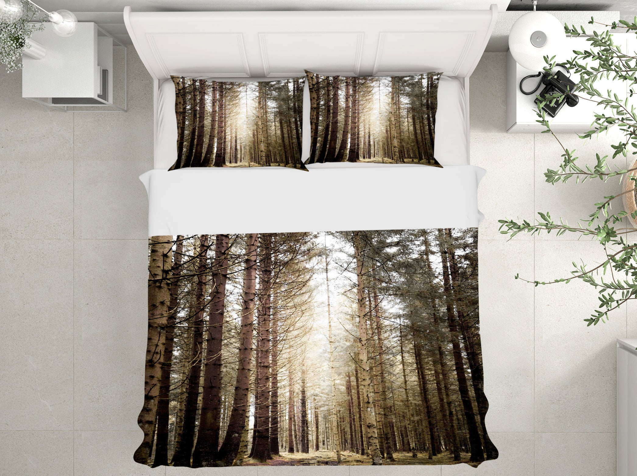 3D Forest 16132 Bed Pillowcases Quilt