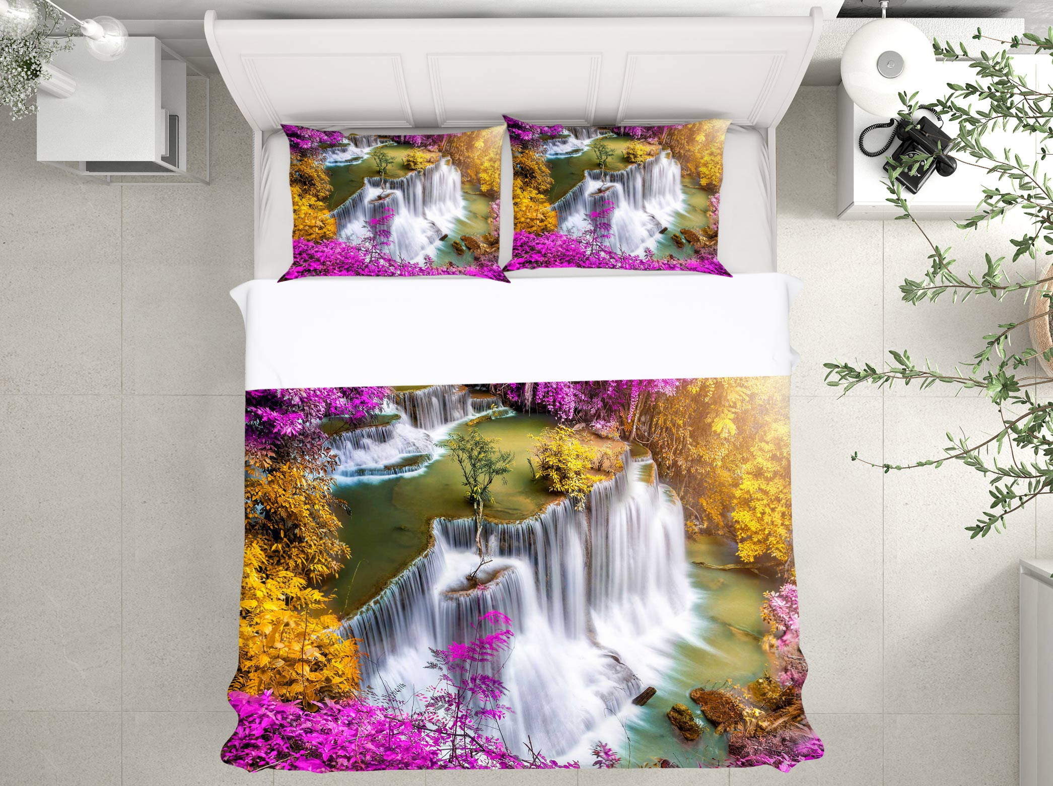 3D Waterfall 59118 Bed Pillowcases Quilt