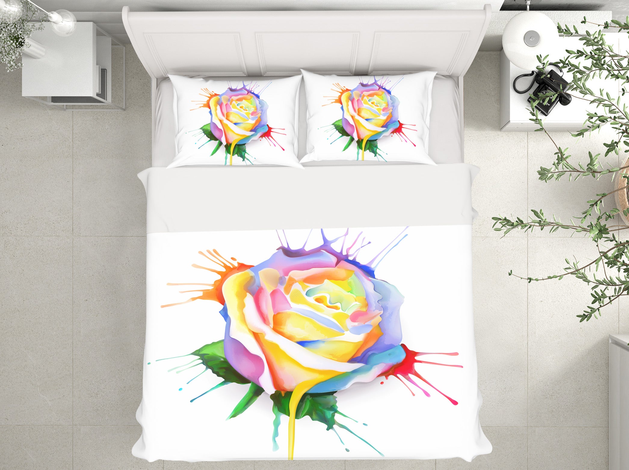 3D Colored Roses 58218 Bed Pillowcases Quilt