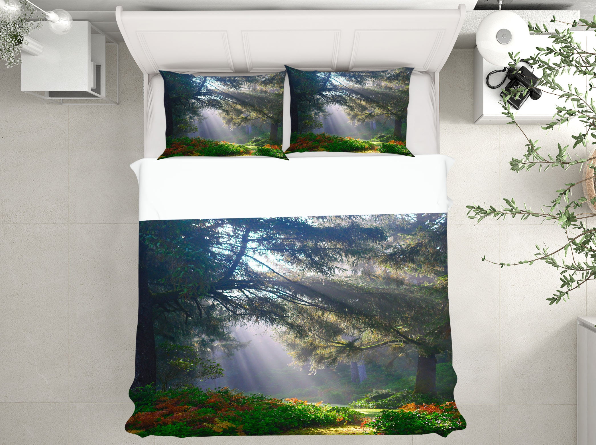 3D Trees Sunlight 13002 Bed Pillowcases Quilt