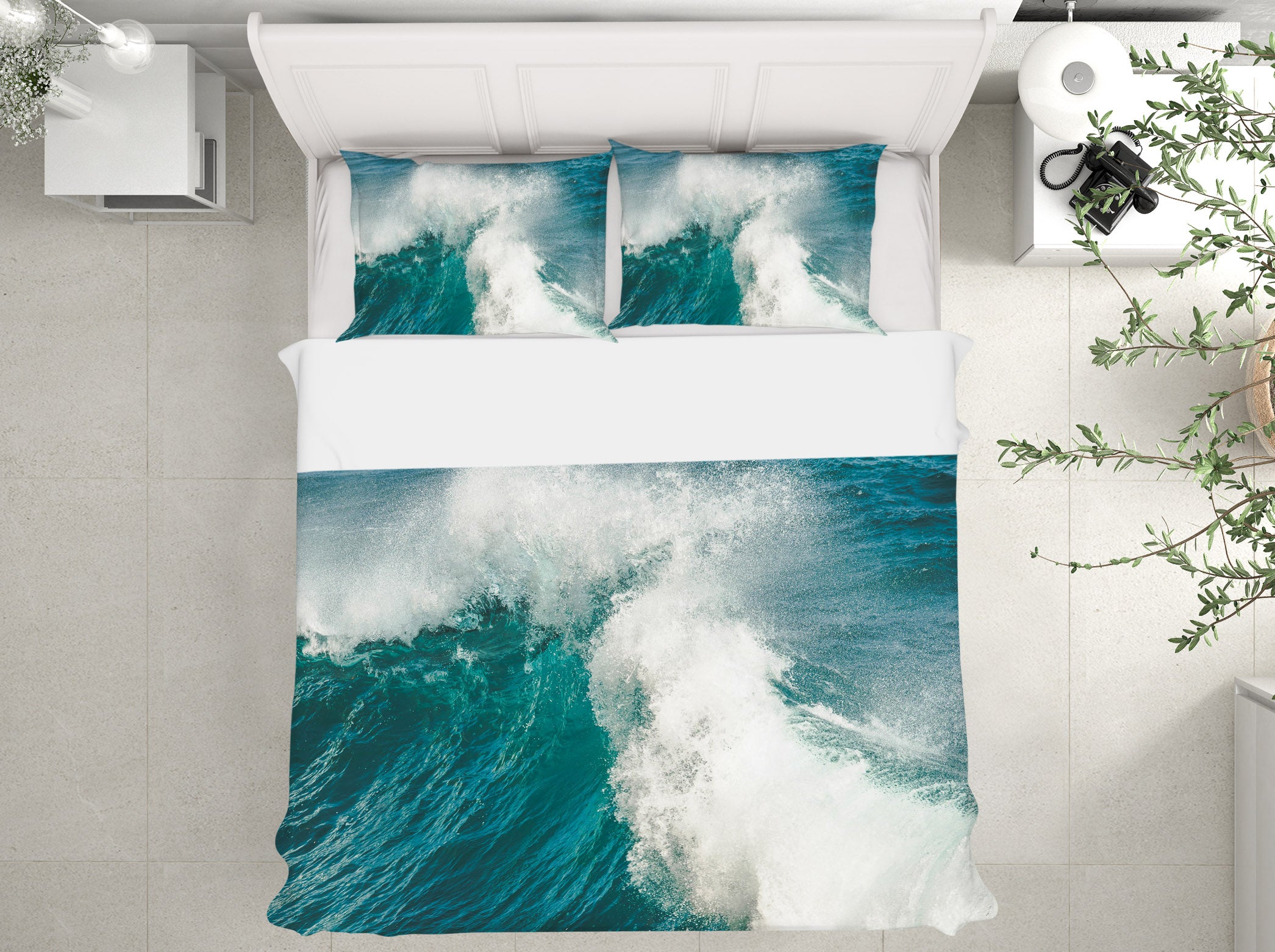 3D Waves 61122 Bed Pillowcases Quilt