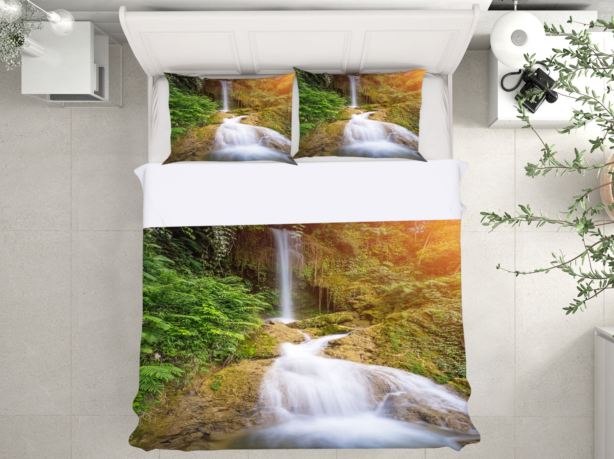 3D Waterfall 15118 Bed Pillowcases Quilt