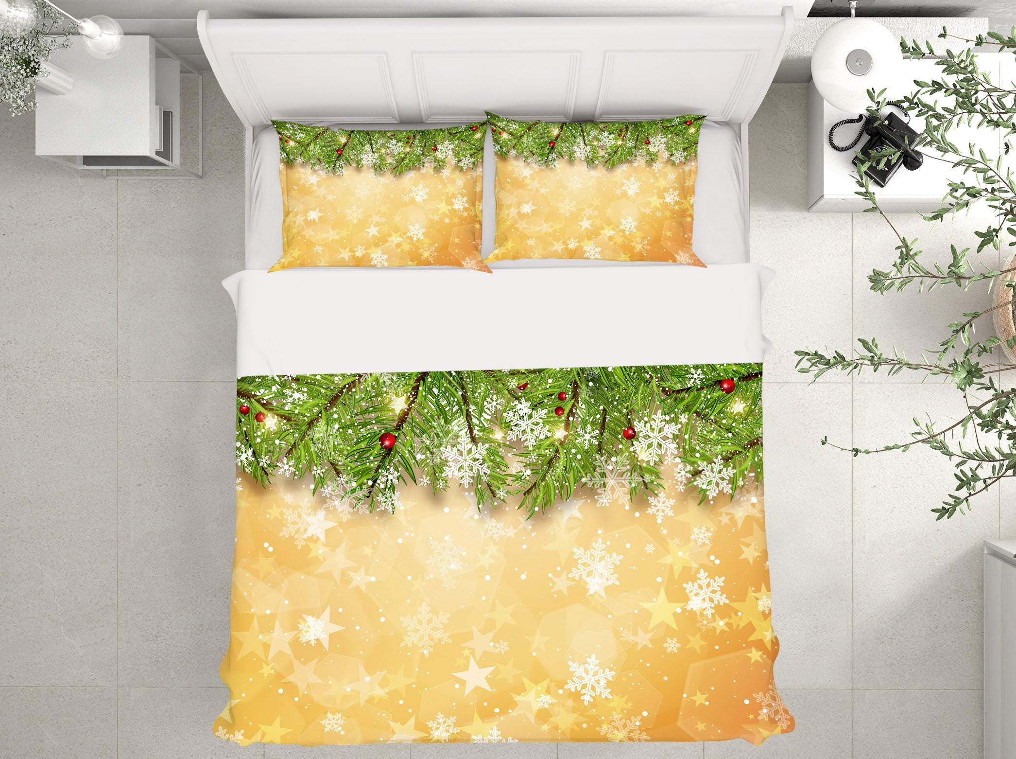3D Branches Snowflake 51062 Christmas Quilt Duvet Cover Xmas Bed Pillowcases
