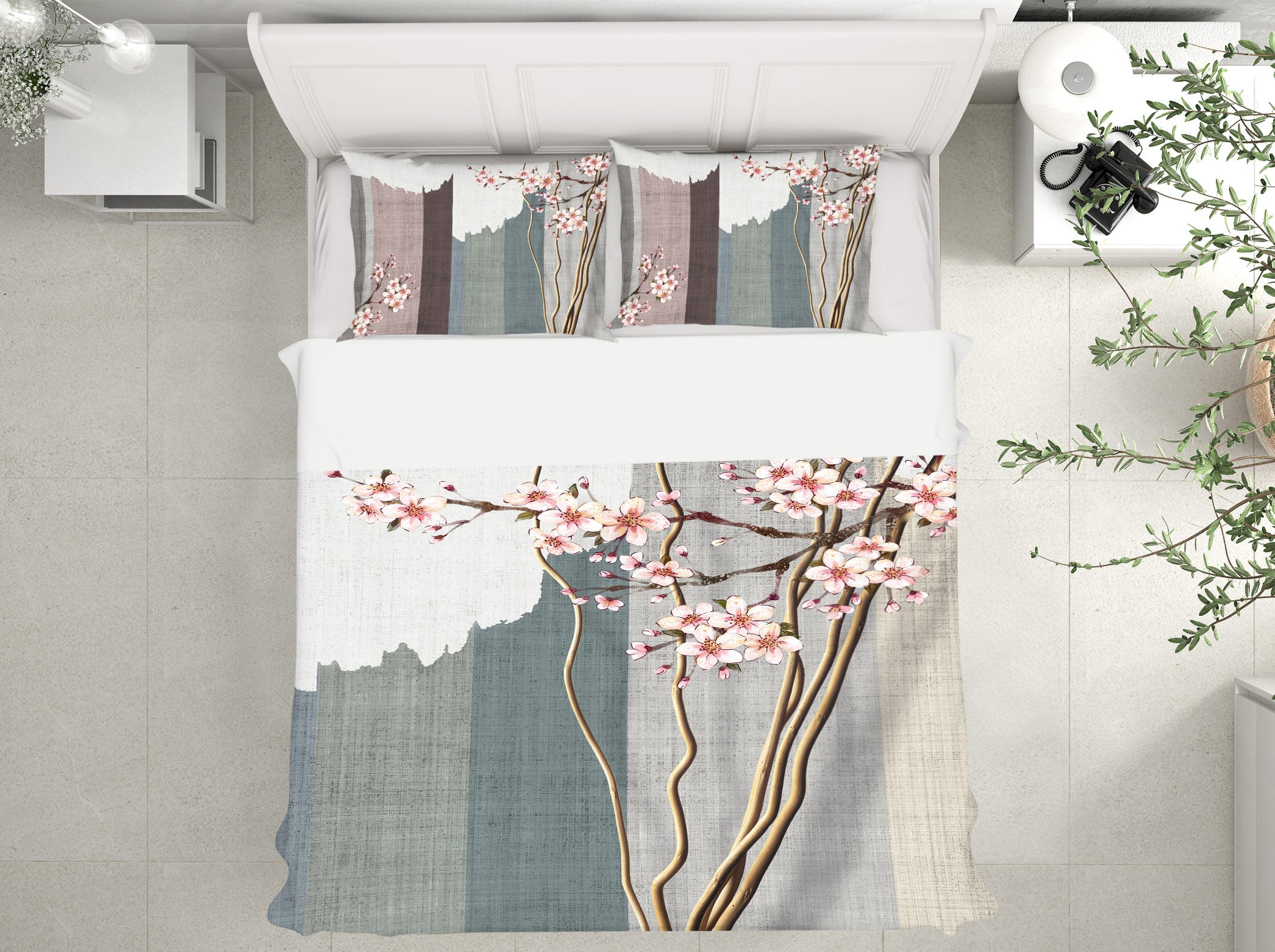 3D Plum Blossom 12083 Bed Pillowcases Quilt