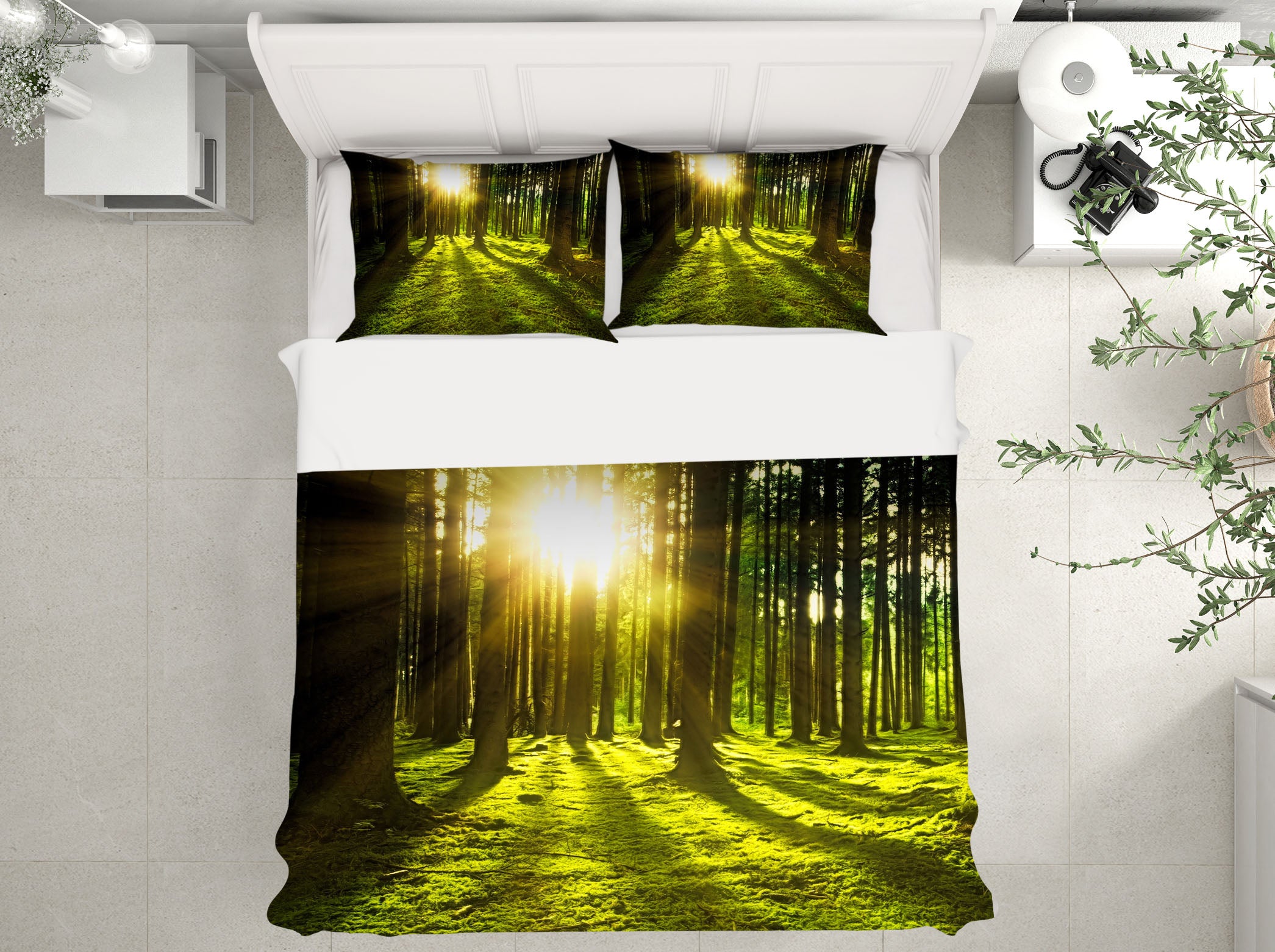 3D Forest Sunlight 19181 Bed Pillowcases Quilt