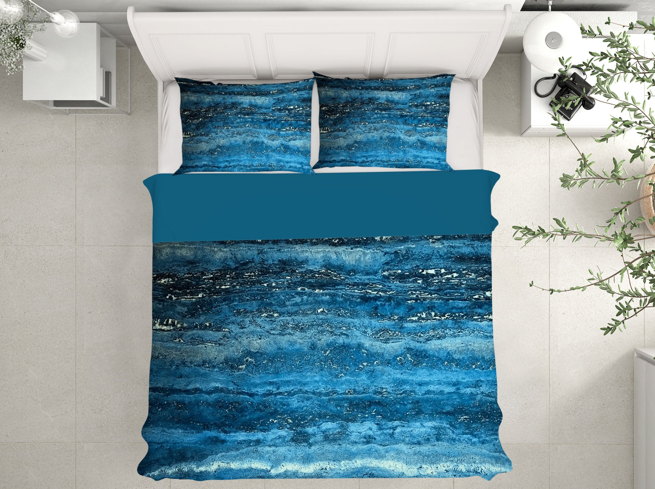 3D Blue Tide 16049 Bed Pillowcases Quilt