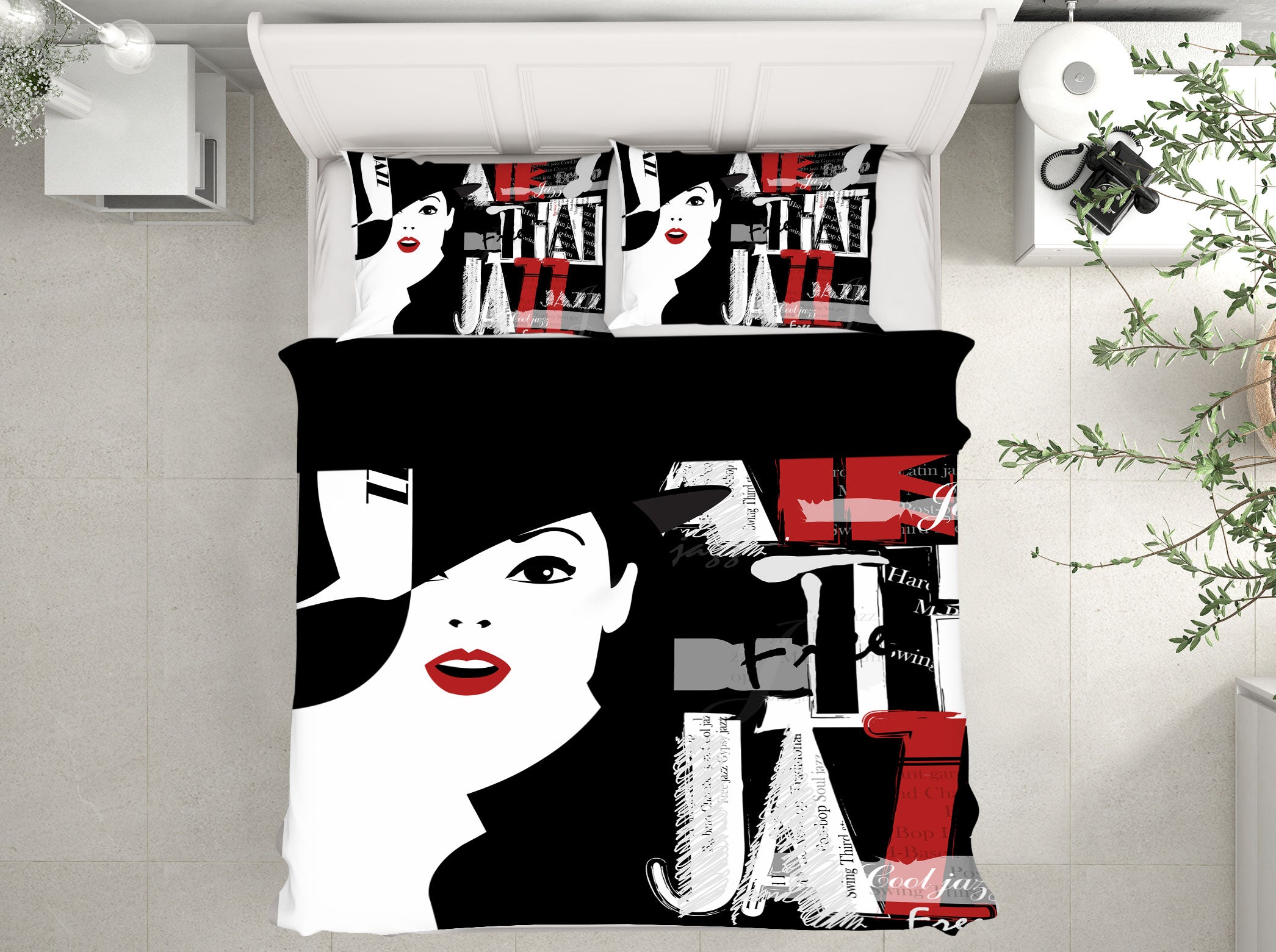 3D Black Hat Woman 047 Bed Pillowcases Quilt