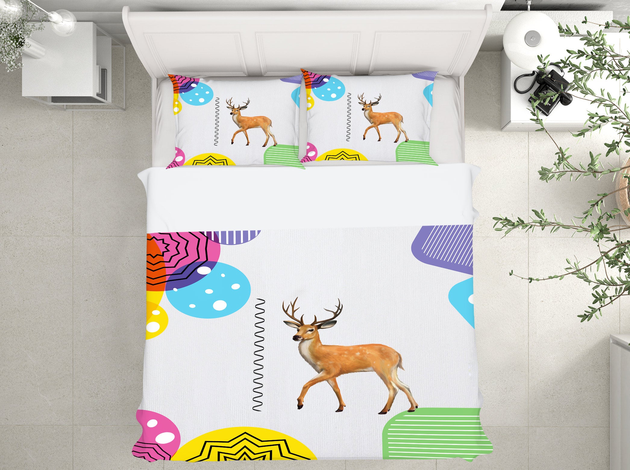 3D Color Deer 12105 Bed Pillowcases Quilt