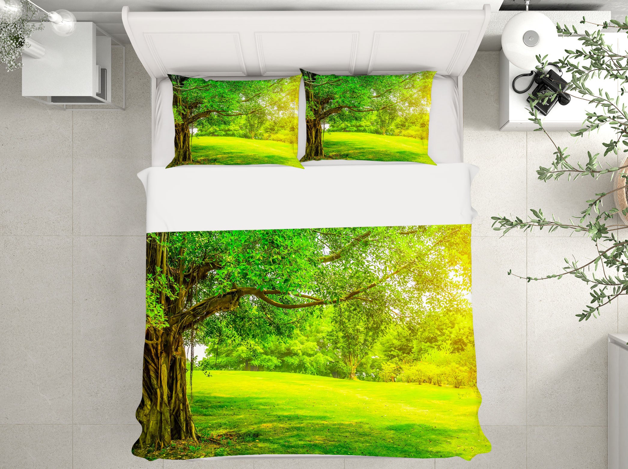 3D Tree Lawn 60261 Bed Pillowcases Quilt