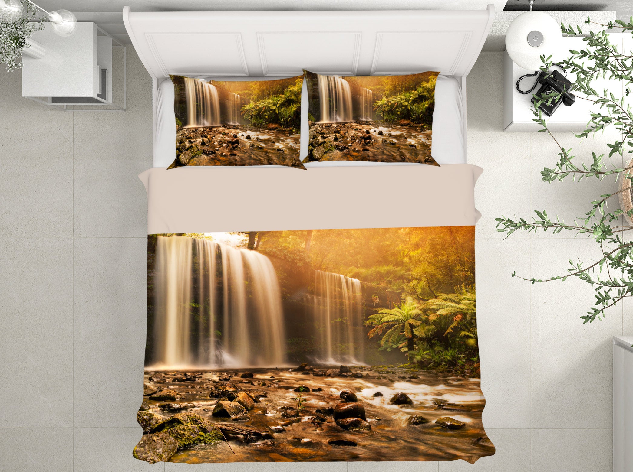3D Waterfall 12186 Bed Pillowcases Quilt