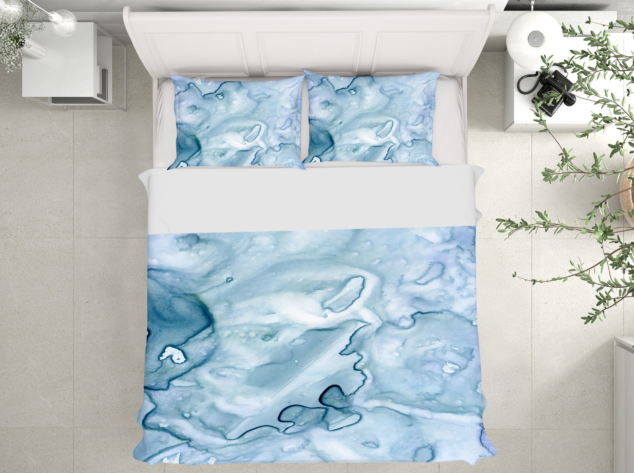 3D Light Blue Pattern 15195 Bed Pillowcases Quilt