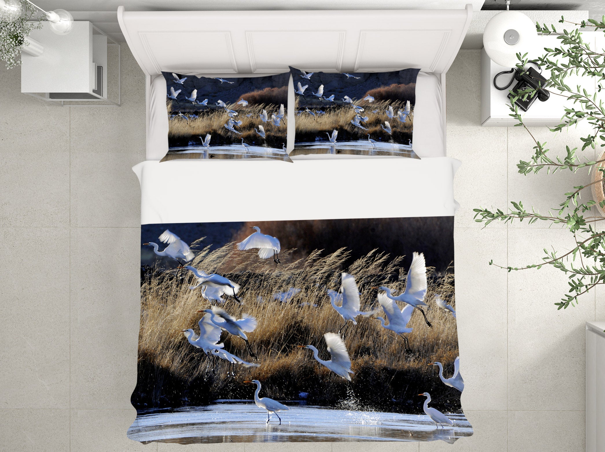3D Seagull Reed 21027 Bed Pillowcases Quilt