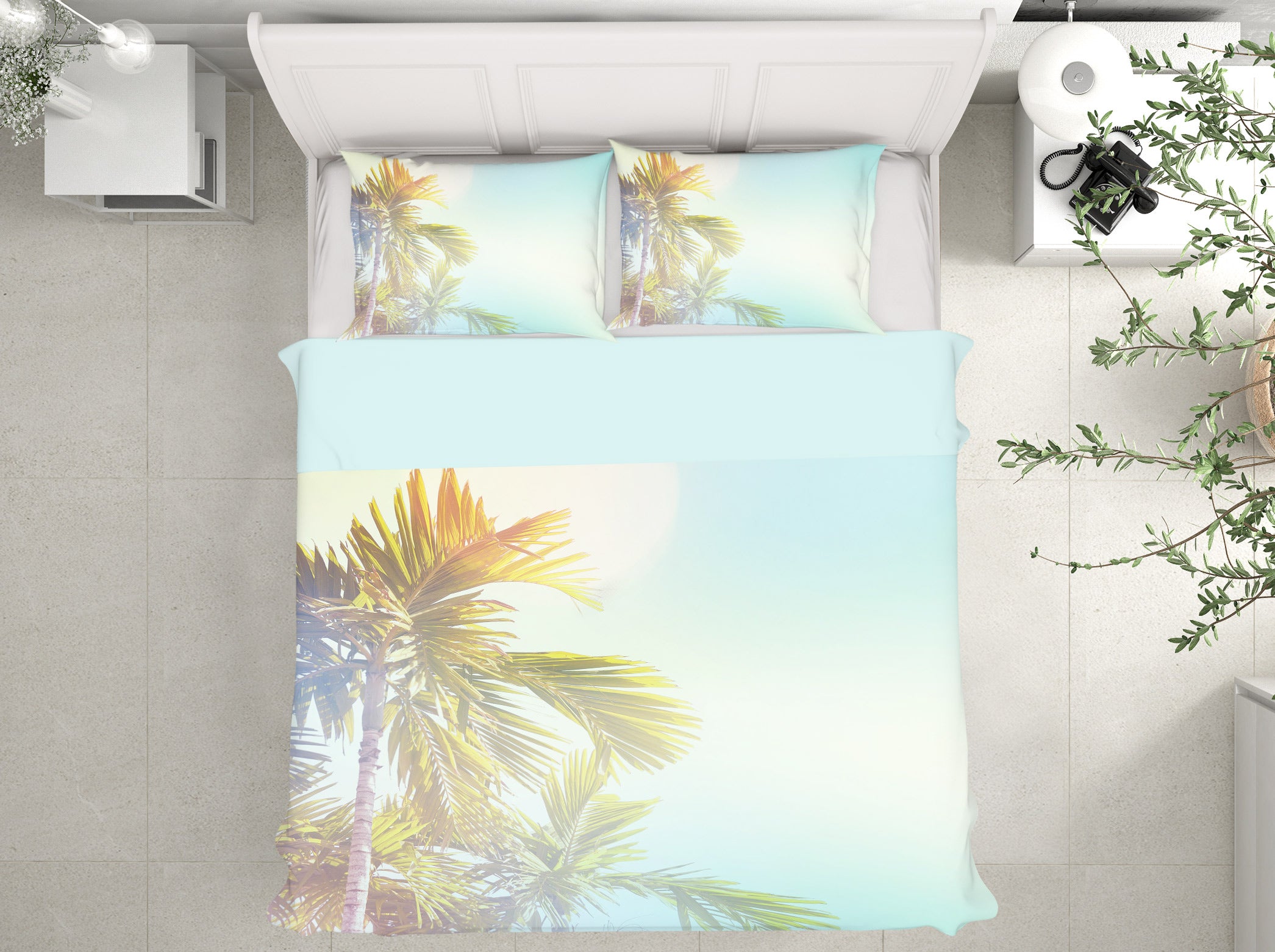 3D Coconut Tree 14160 Bed Pillowcases Quilt