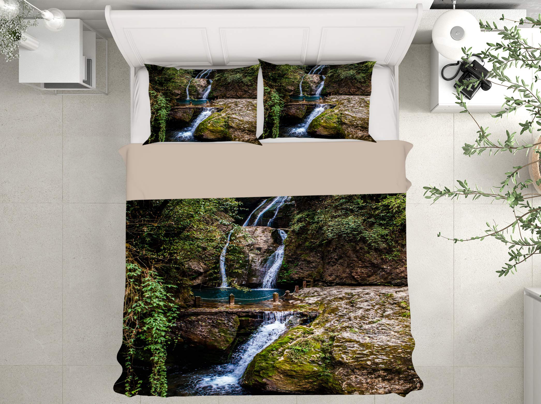 3D Stone Water 16096 Bed Pillowcases Quilt