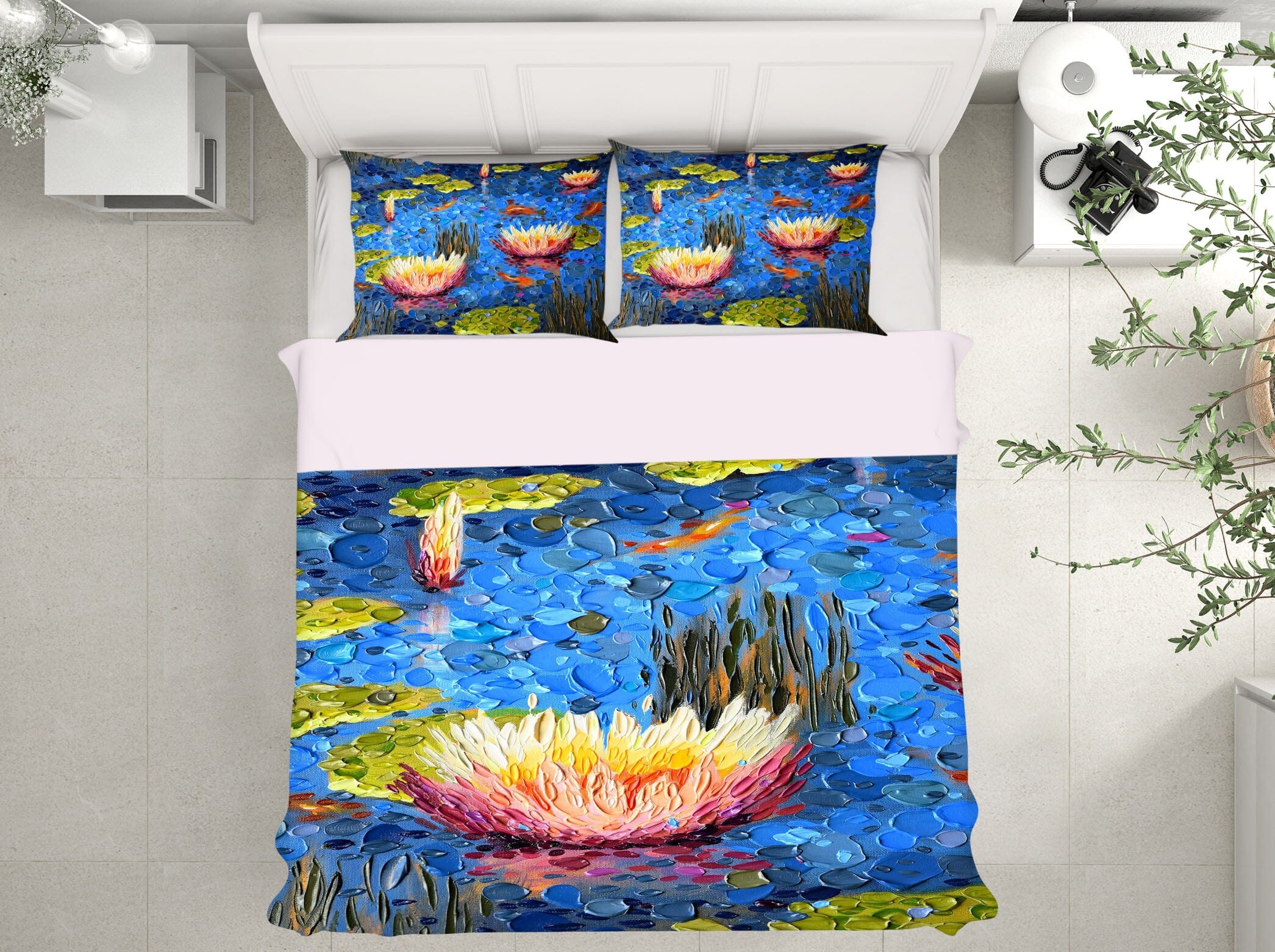 3D Lotus Pond 2109 Dena Tollefson bedding Bed Pillowcases Quilt Quiet Covers AJ Creativity Home 
