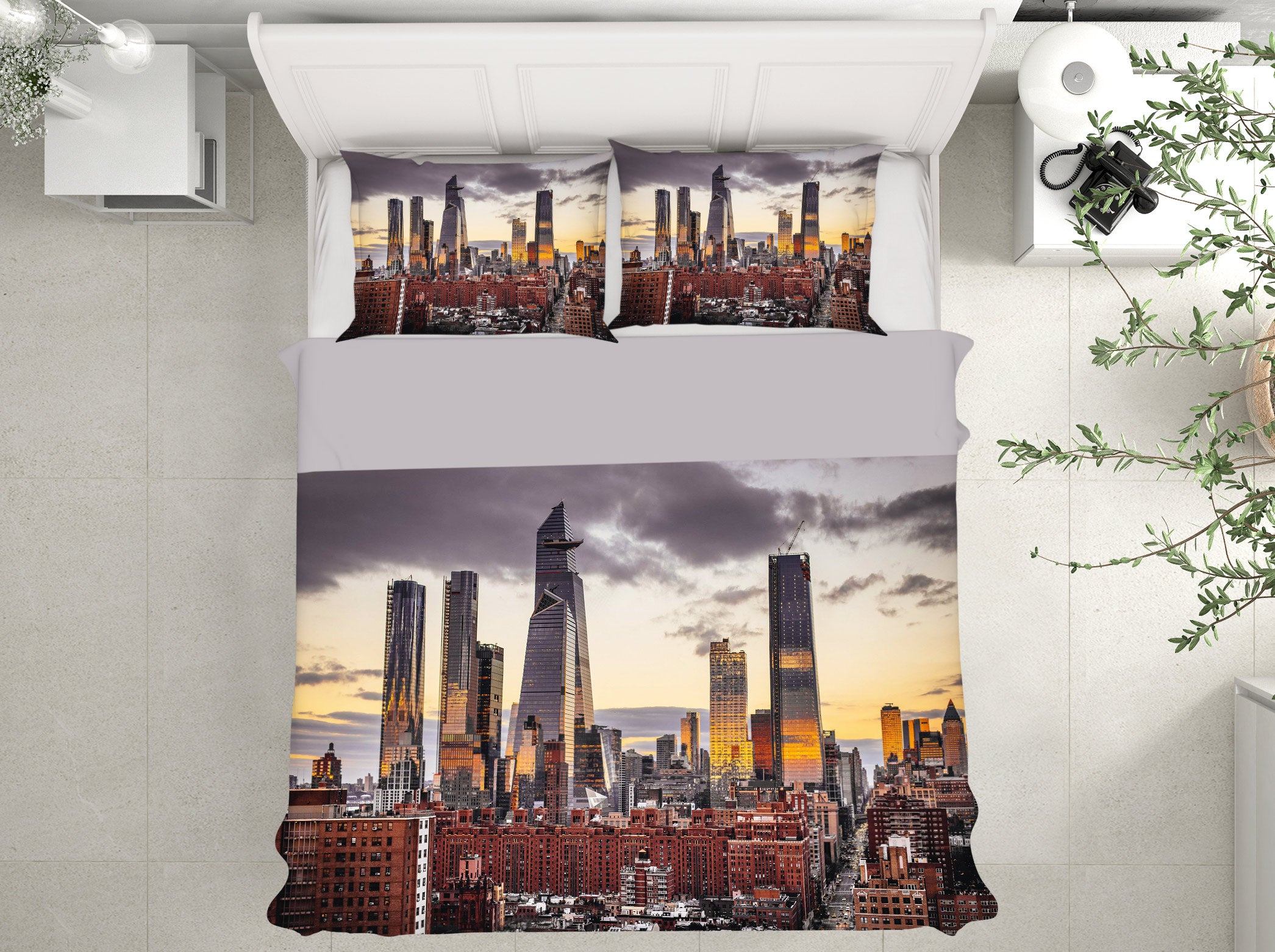 3D High-Rise Building 59125 Bed Pillowcases Quilt
