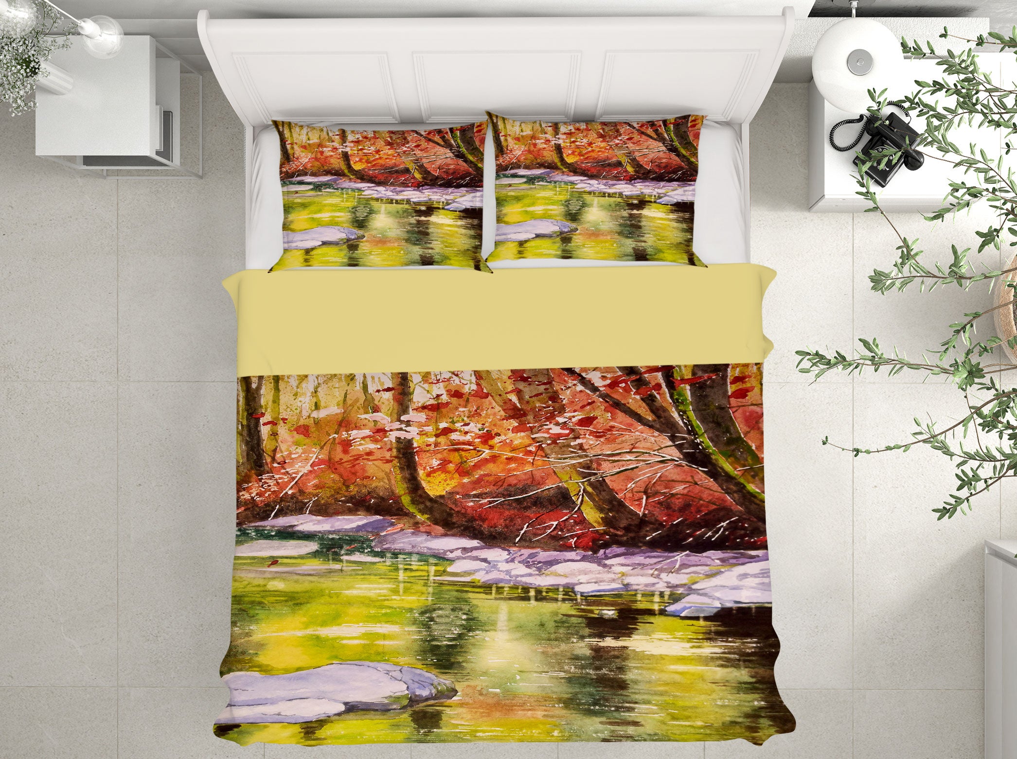 3D Tree Trunk Reflection 16174 Bed Pillowcases Quilt