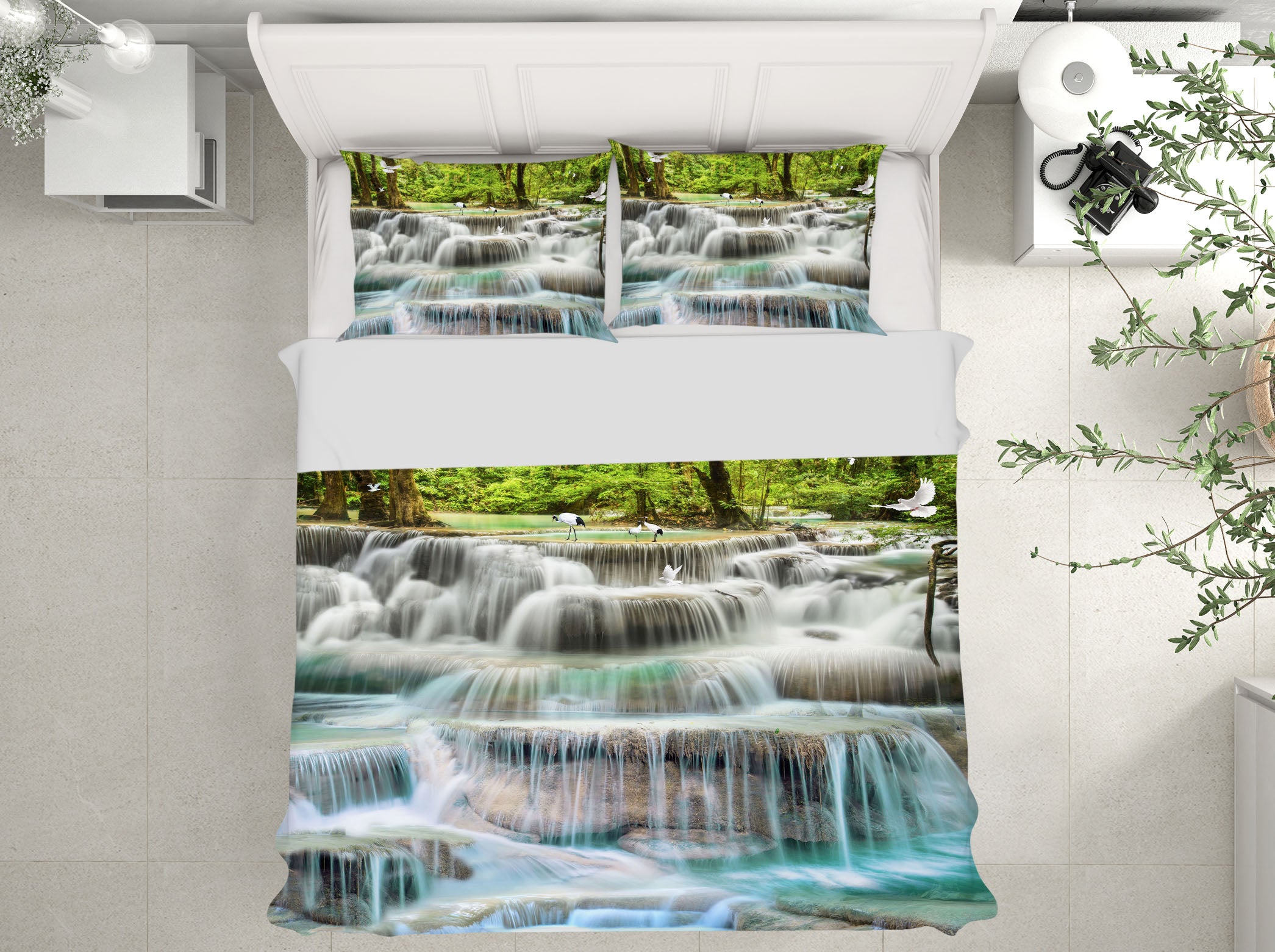 3D Waterfall 16051 Bed Pillowcases Quilt