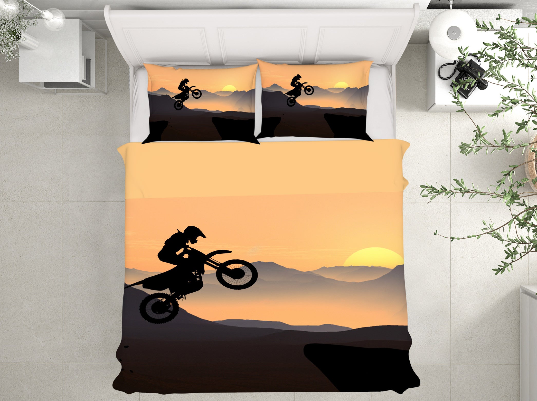 3D Get A Motorcycle 14099 Bed Pillowcases Quilt