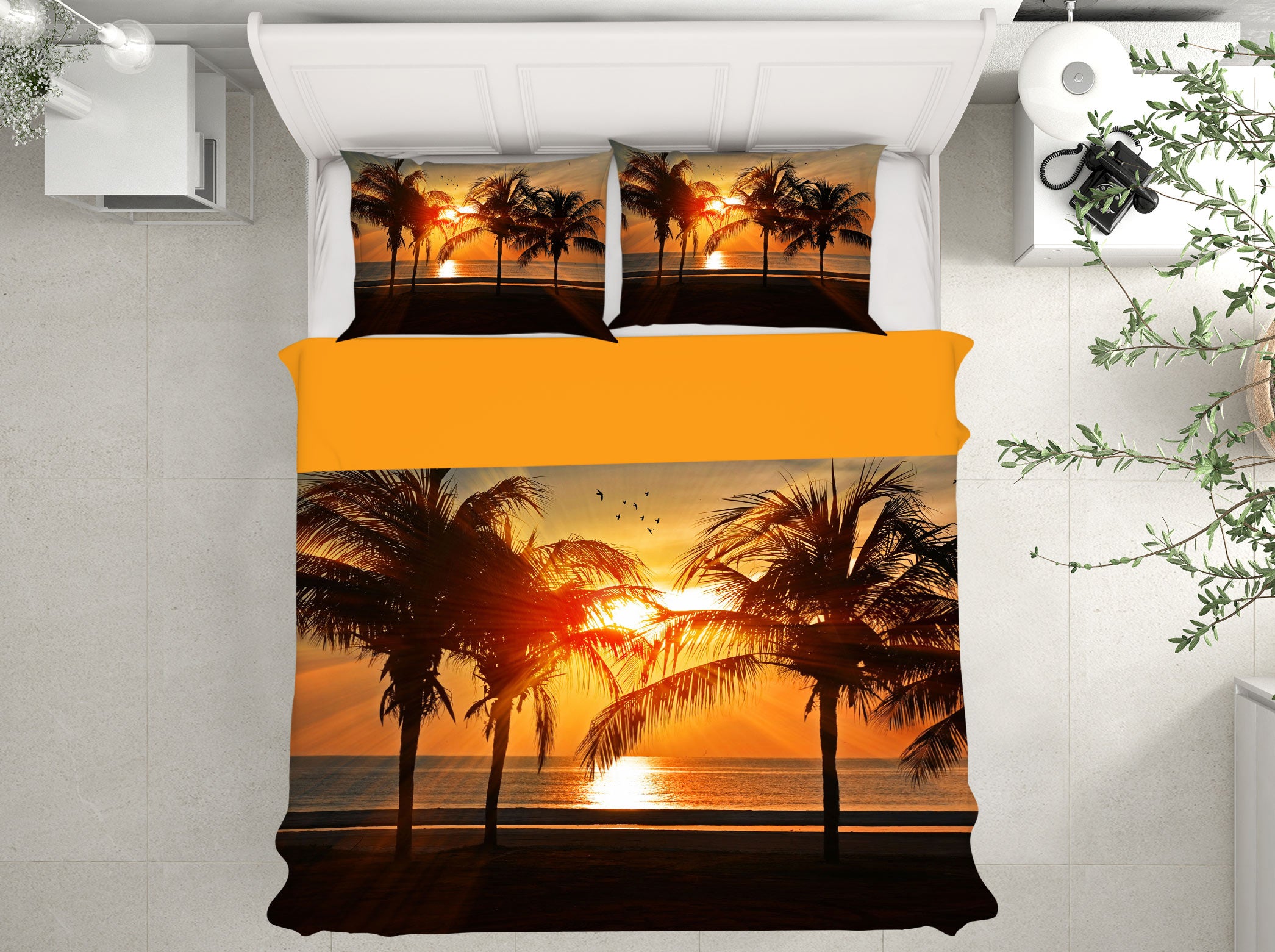 3D Coconut Tree 12223 Bed Pillowcases Quilt