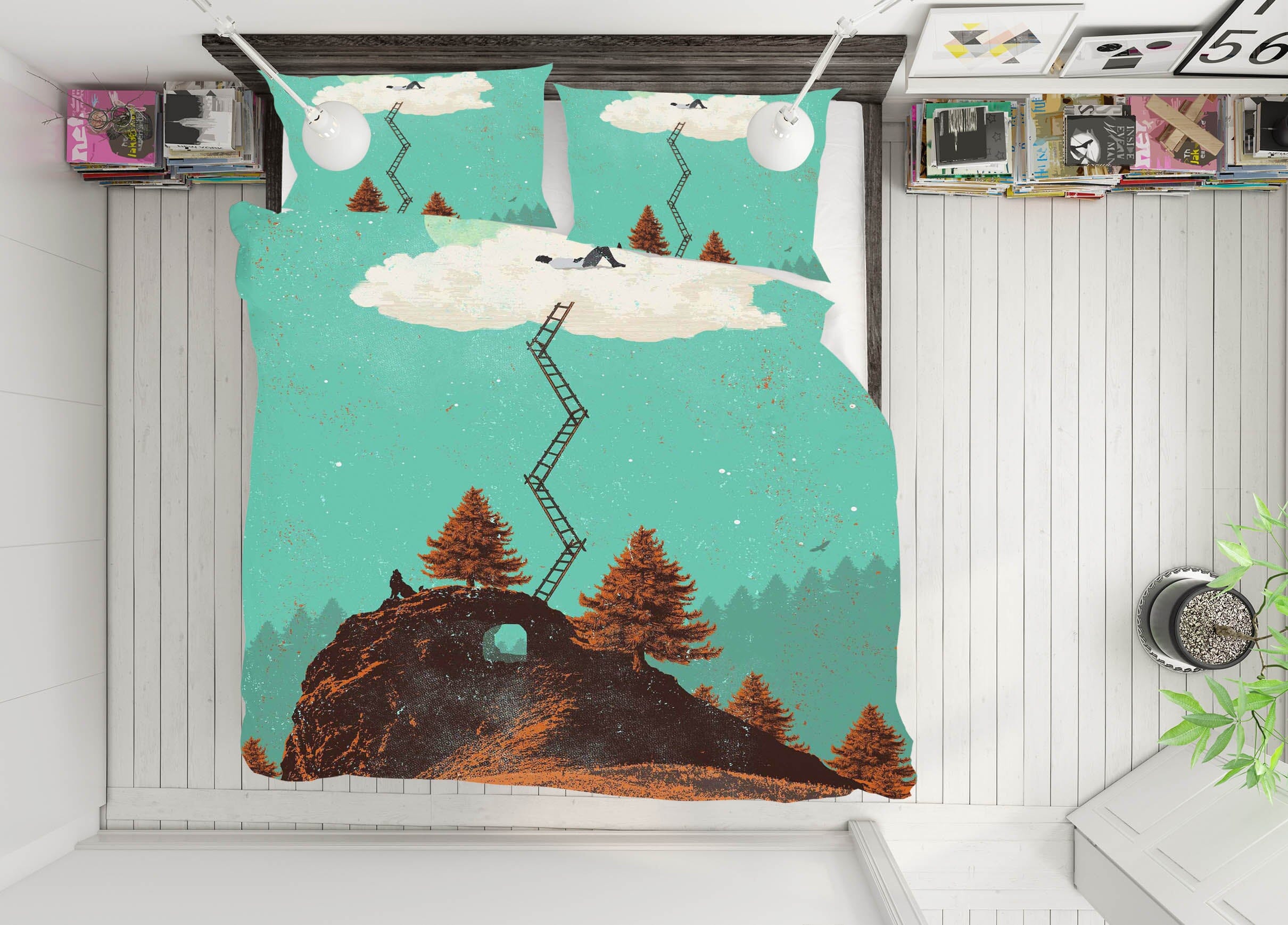 3D Cloud Dreaming 2101 Showdeer Bedding Bed Pillowcases Quilt Quiet Covers AJ Creativity Home 