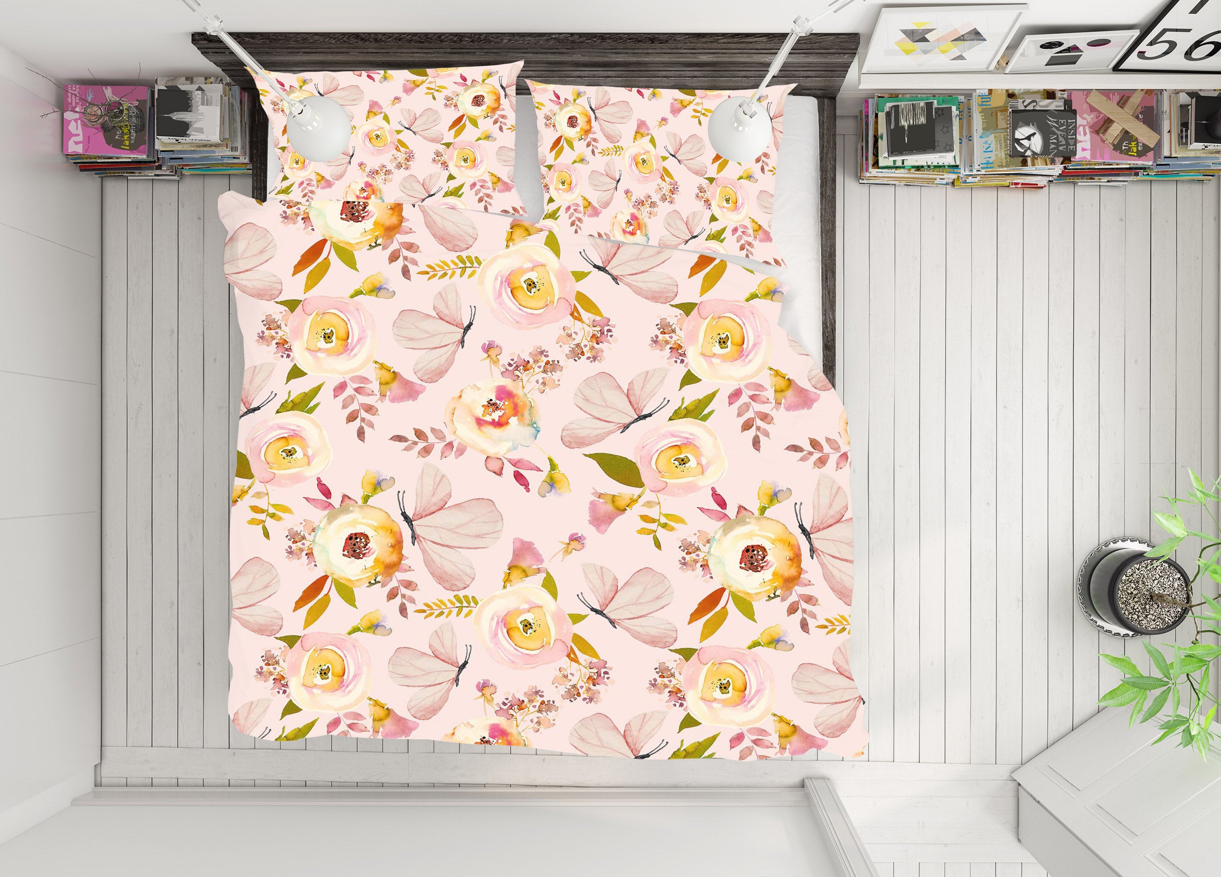 3D Butterfly Flowers 18191 Uta Naumann Bedding Bed Pillowcases Quilt