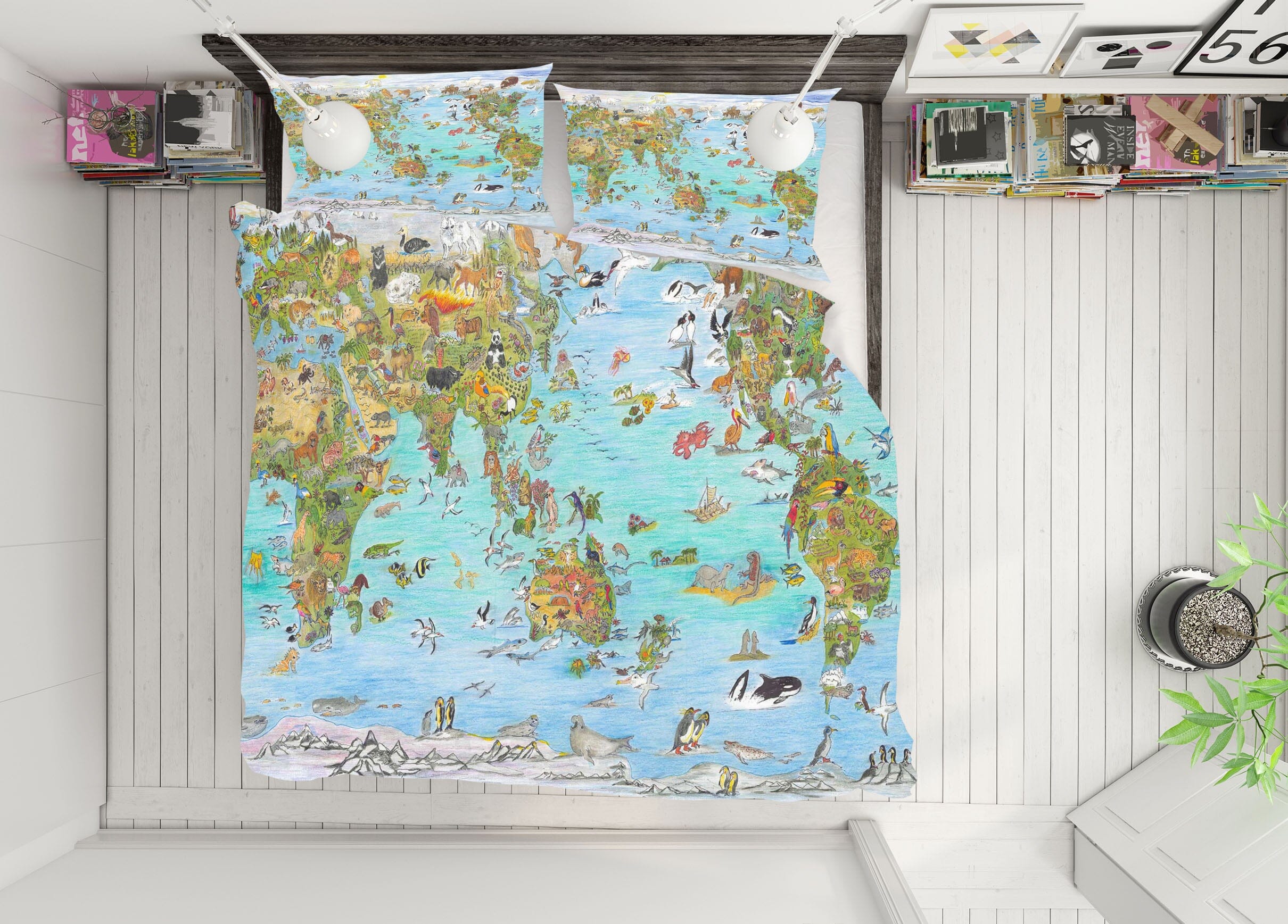 3D Animal Atlas 039 Michael Sewell Bedding Bed Pillowcases Quilt Quiet Covers AJ Creativity Home 