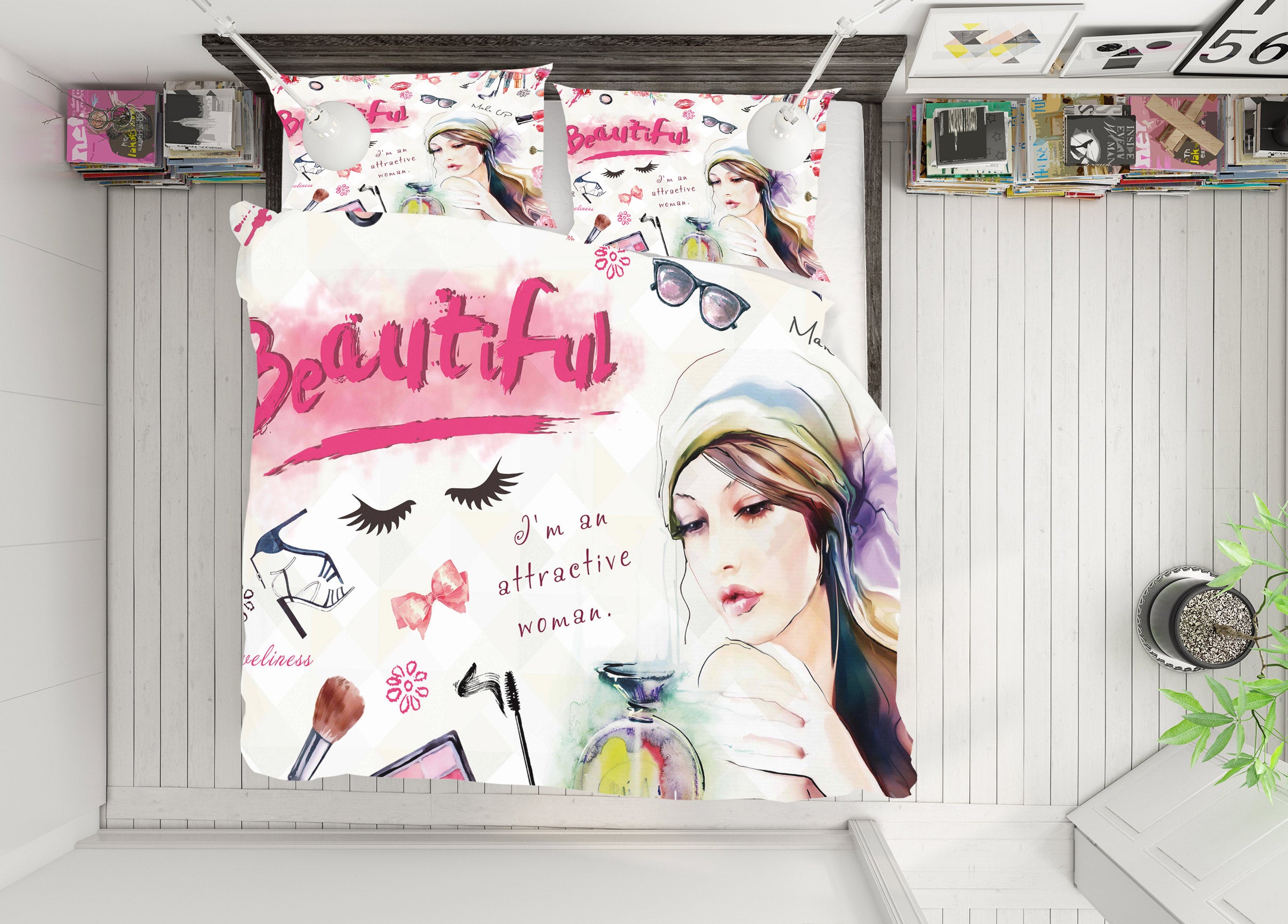 3D Beautiful Girl 12113 Bed Pillowcases Quilt