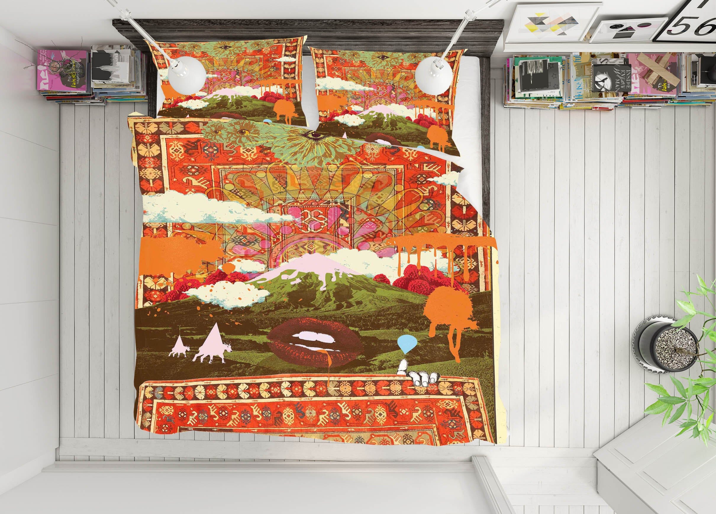 3D Flower Village 2109 Showdeer Bedding Bed Pillowcases Quilt Quiet Covers AJ Creativity Home 