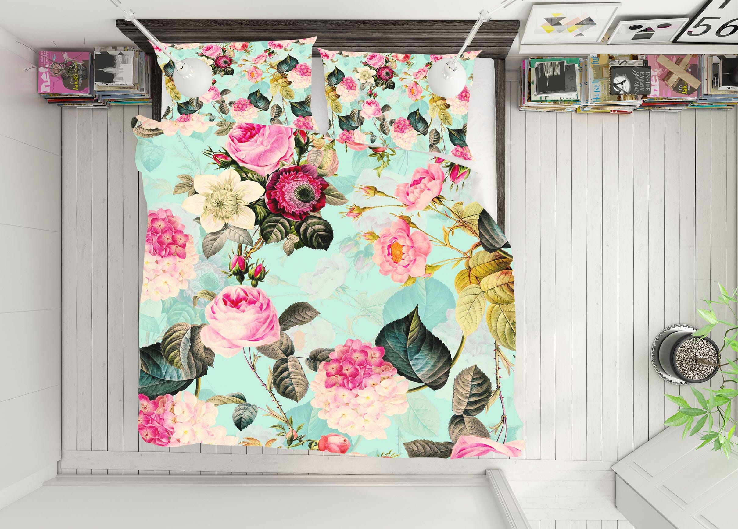3D Rose Peony 133 Uta Naumann Bedding Bed Pillowcases Quilt Quiet Covers AJ Creativity Home 