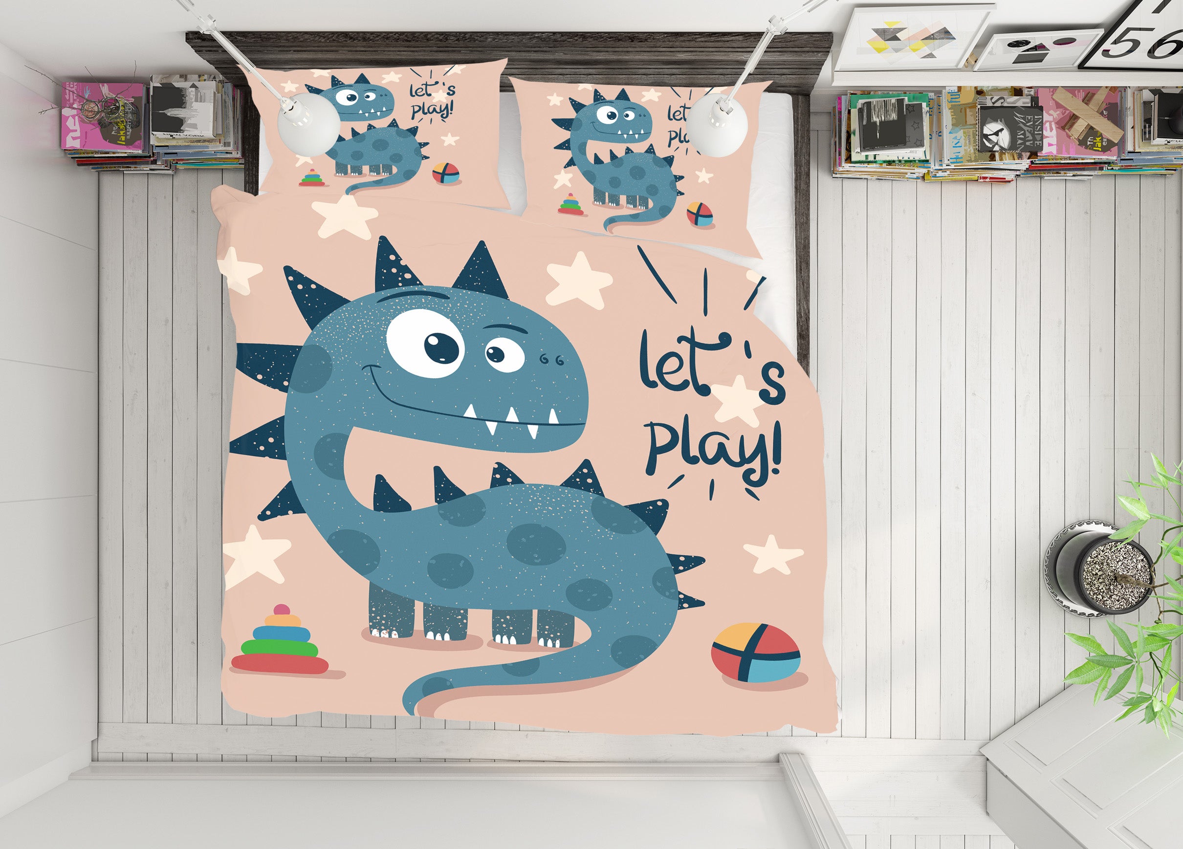 3D Little Dinosaur 59005 Bed Pillowcases Quilt