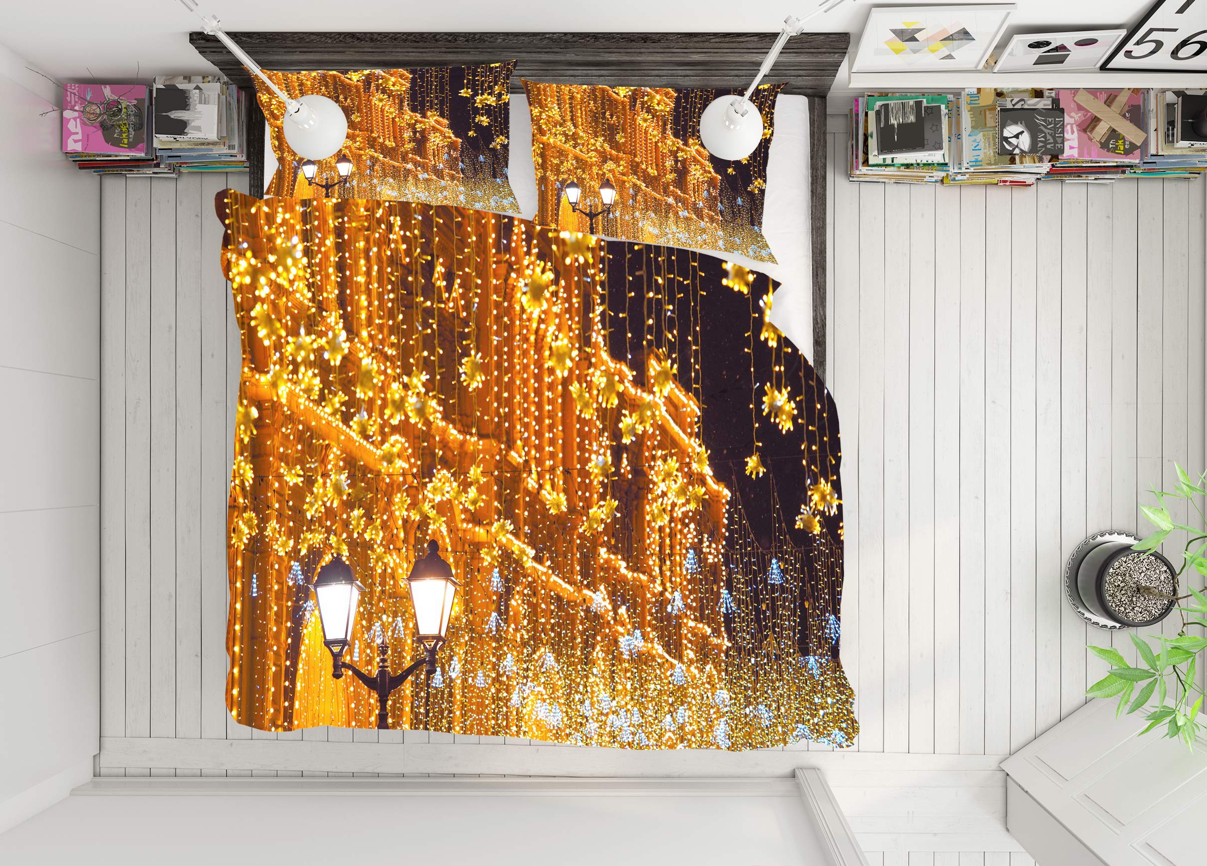 3D Architectural String Lights 51013 Christmas Quilt Duvet Cover Xmas Bed Pillowcases