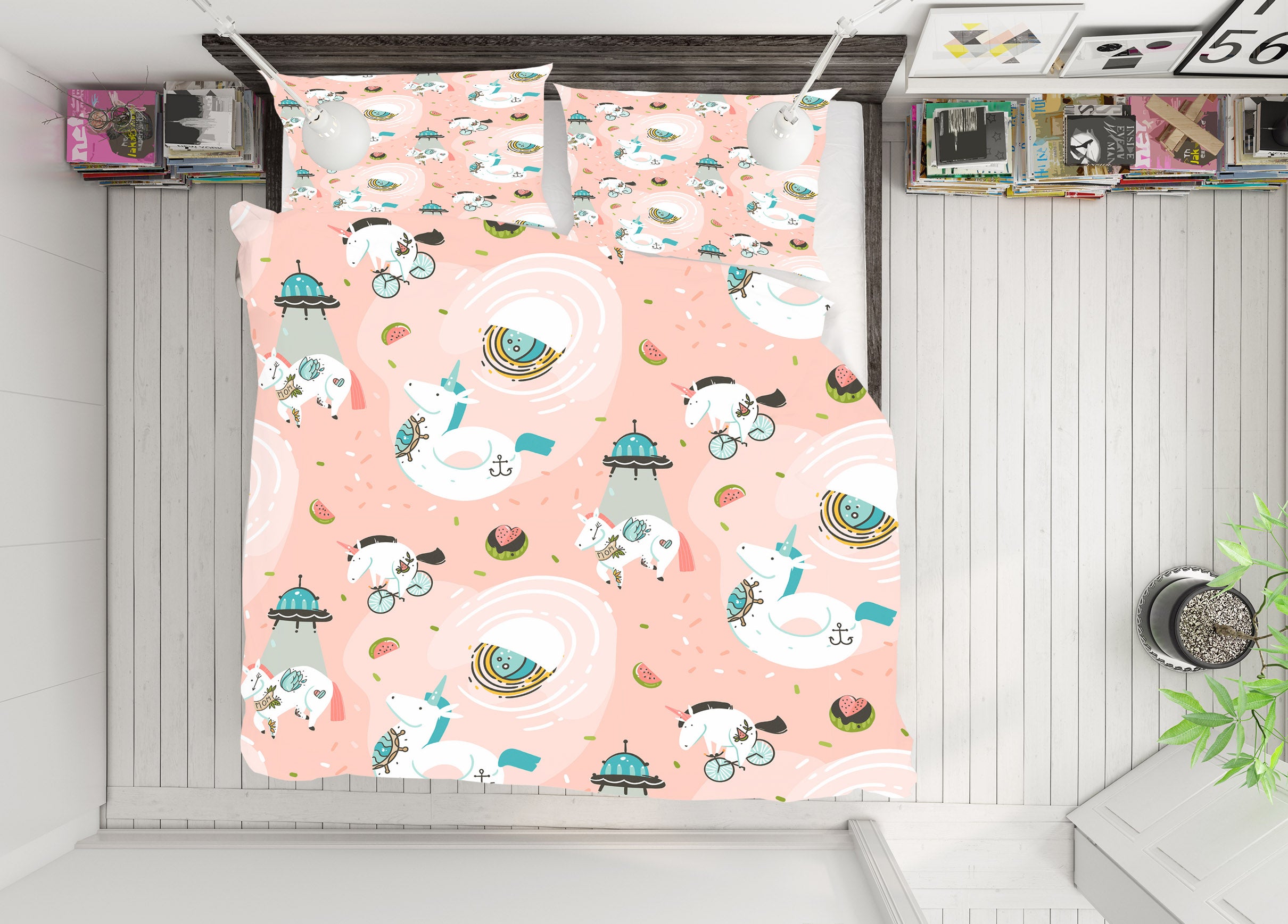 3D Color Unicorn 61021 Bed Pillowcases Quilt