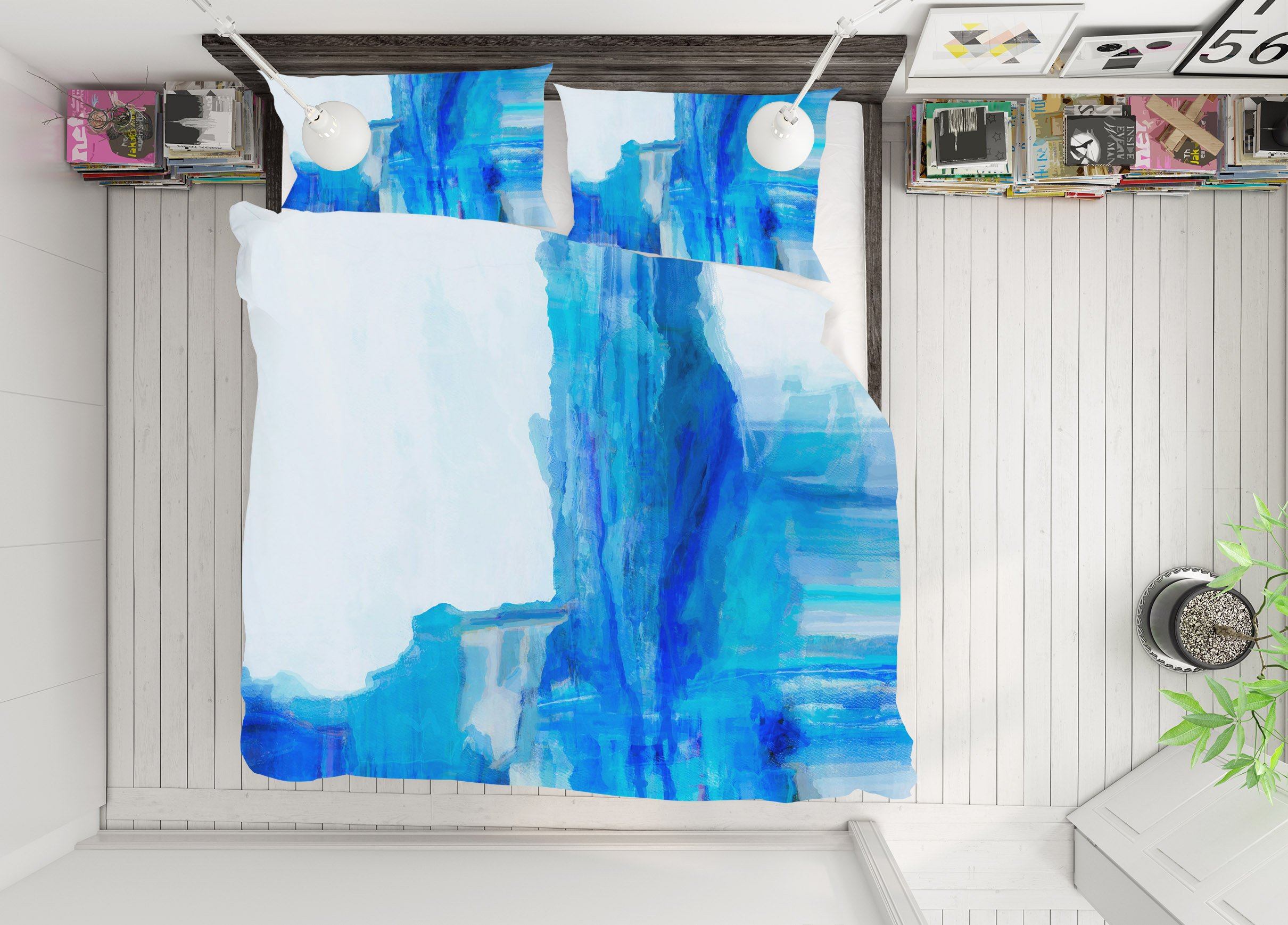 3D Blue Graffiti 2123 Michael Tienhaara Bedding Bed Pillowcases Quilt Quiet Covers AJ Creativity Home 