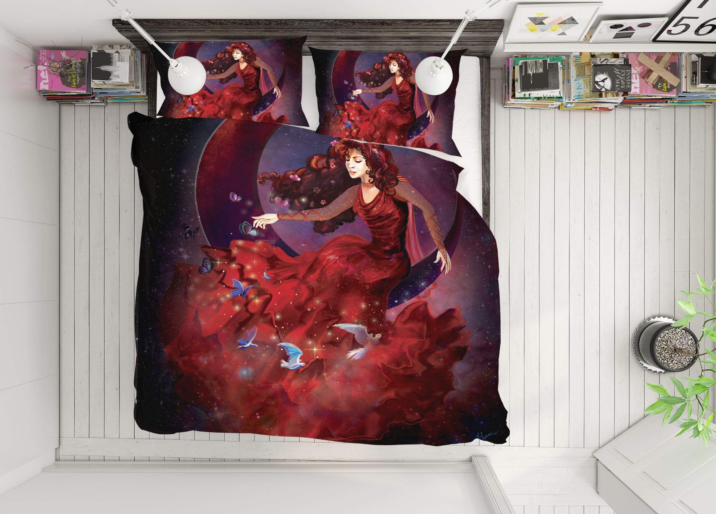 3D Girl Dress 113 Rose Catherine Khan Bedding Bed Pillowcases Quilt Quiet Covers AJ Creativity Home 