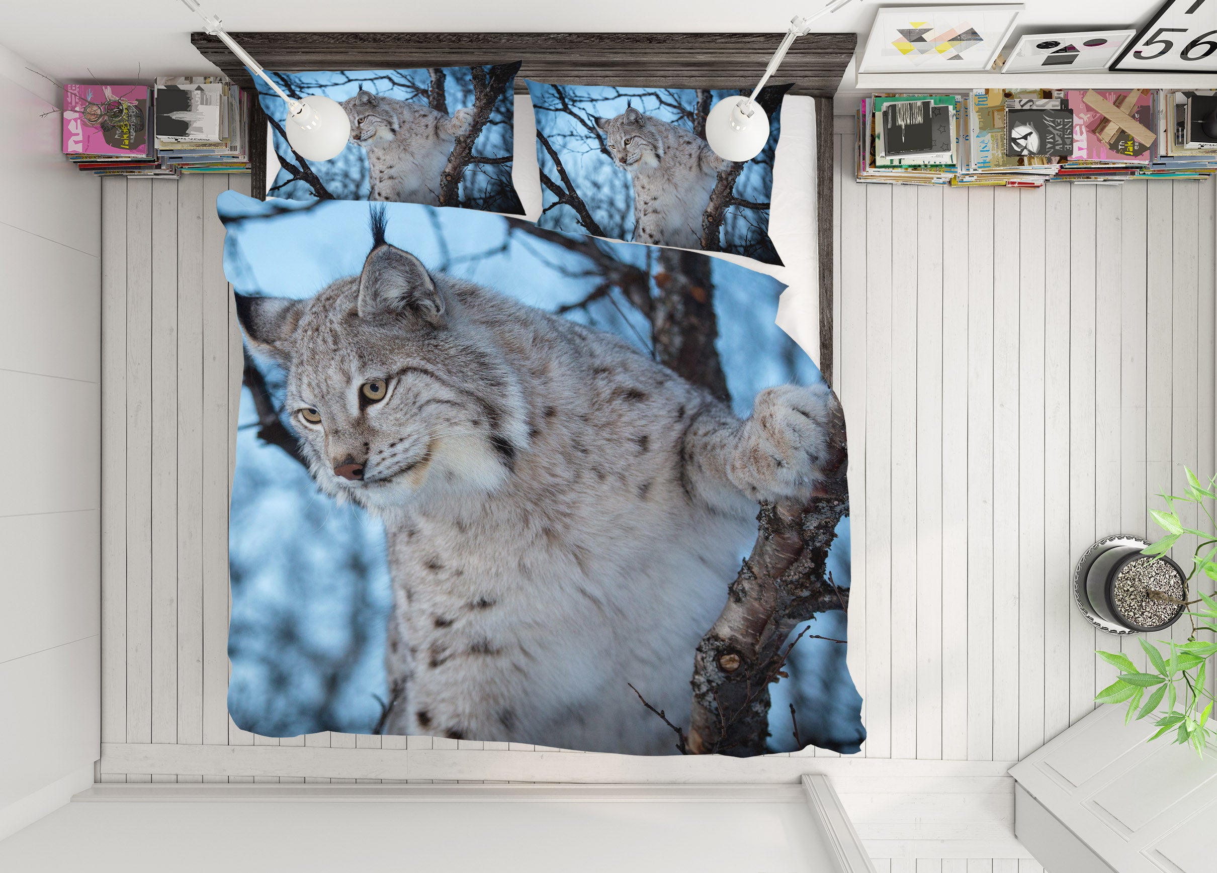 3D White Leopard 21023 Bed Pillowcases Quilt