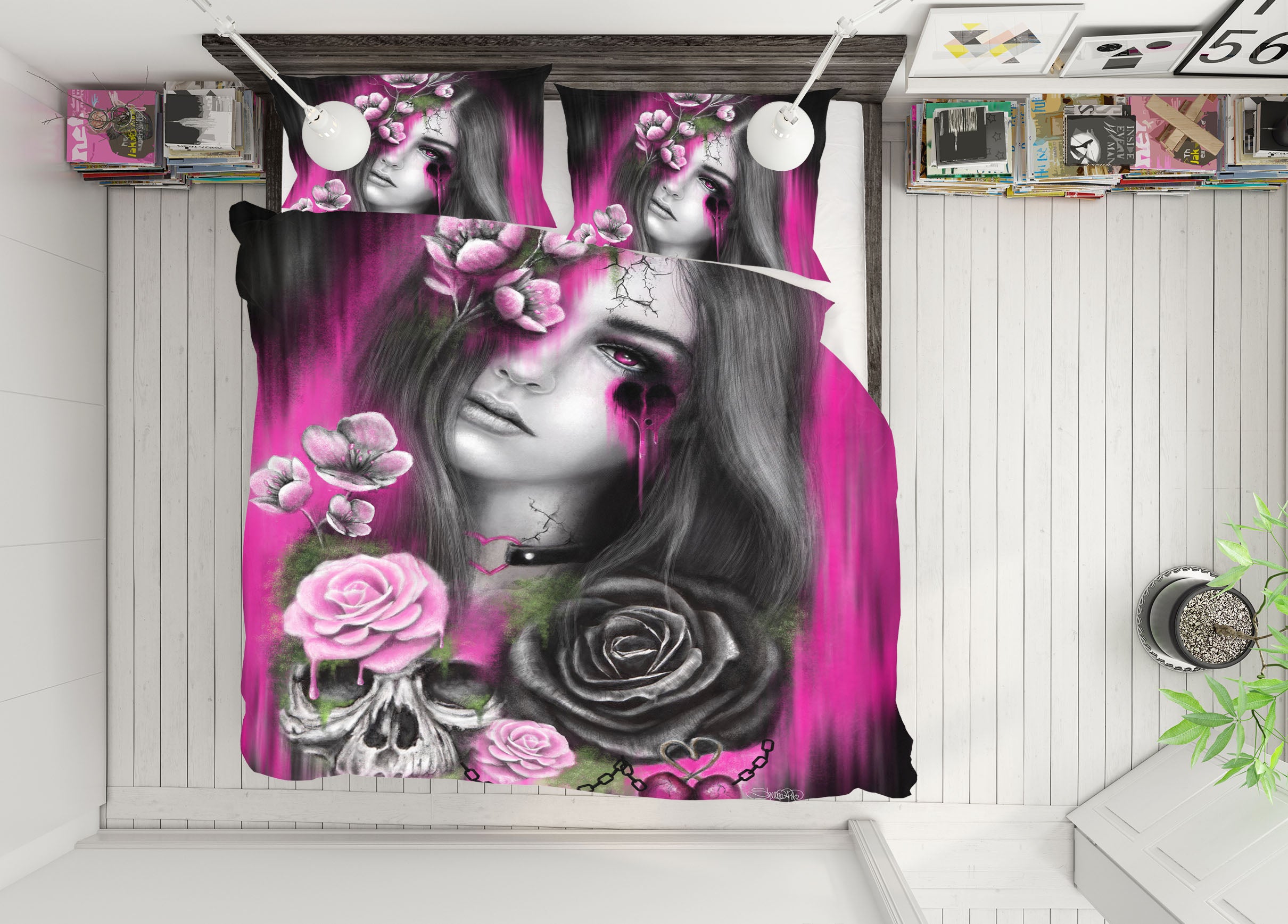 3D Pink Rose Woman 8599 Sheena Pike Bedding Bed Pillowcases Quilt Cover Duvet Cover