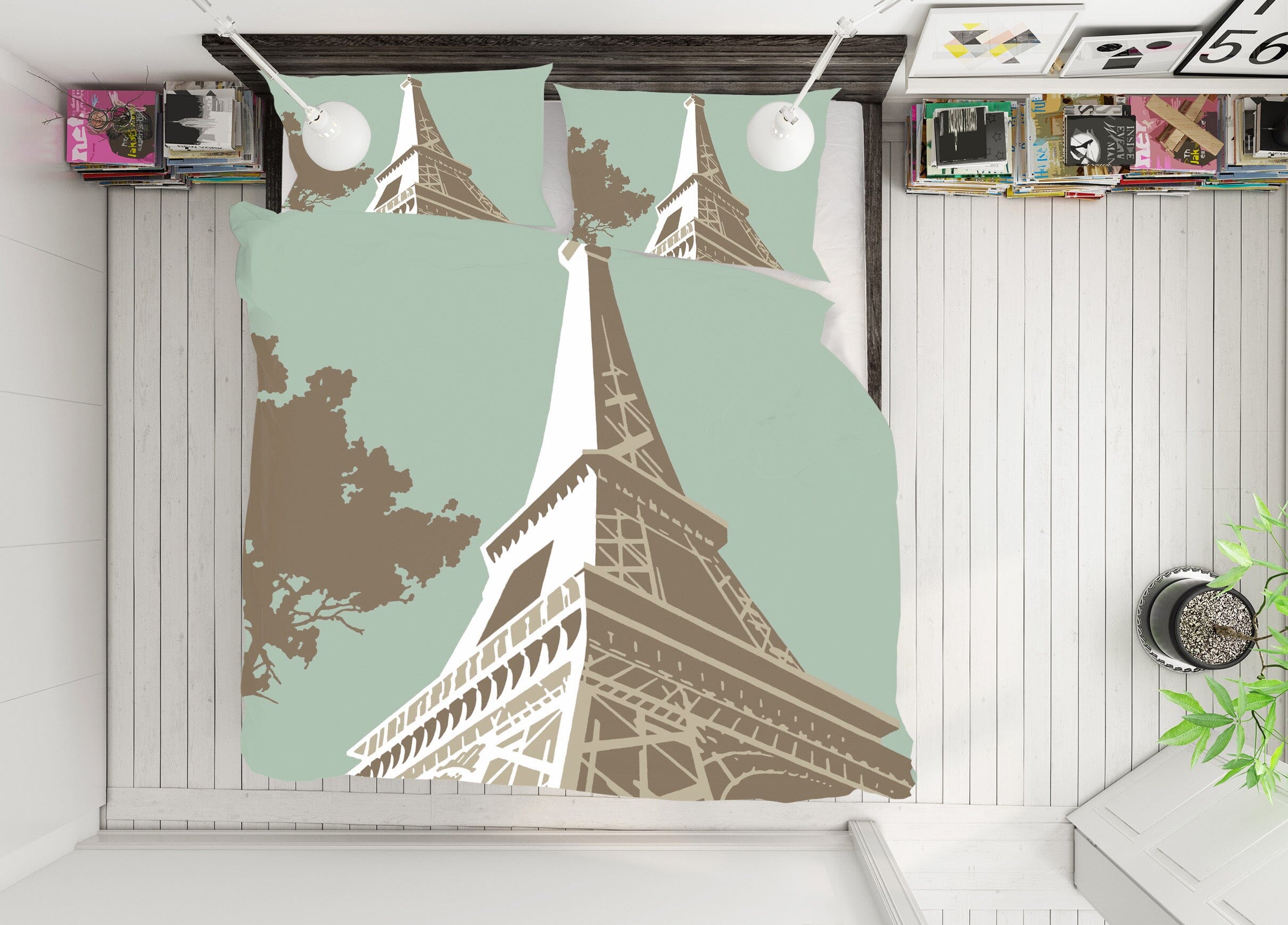 3D Eiffel Tower 2018 Steve Read Bedding Bed Pillowcases Quilt Quiet Covers AJ Creativity Home 