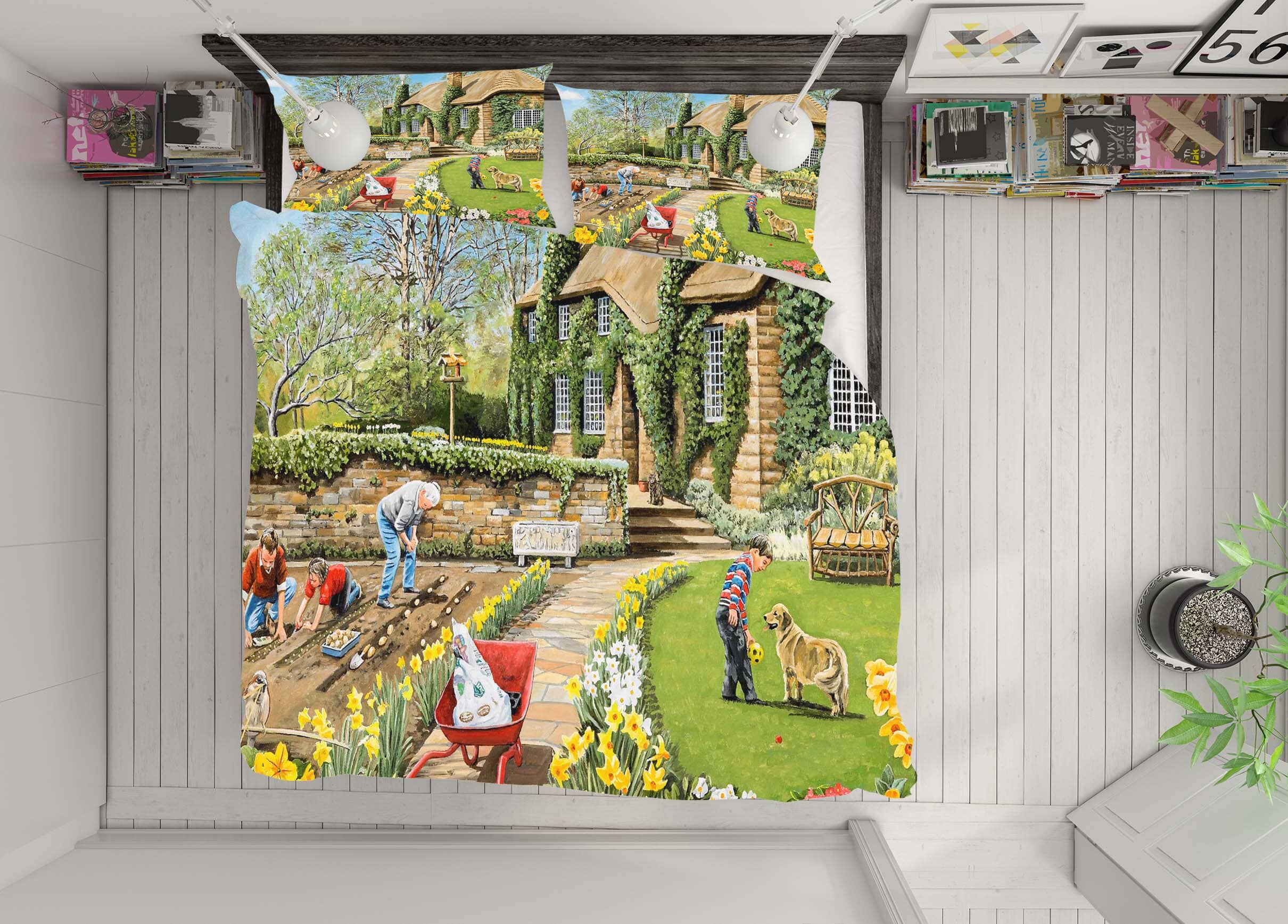 3D Spring Gardening 2051 Trevor Mitchell bedding Bed Pillowcases Quilt Quiet Covers AJ Creativity Home 