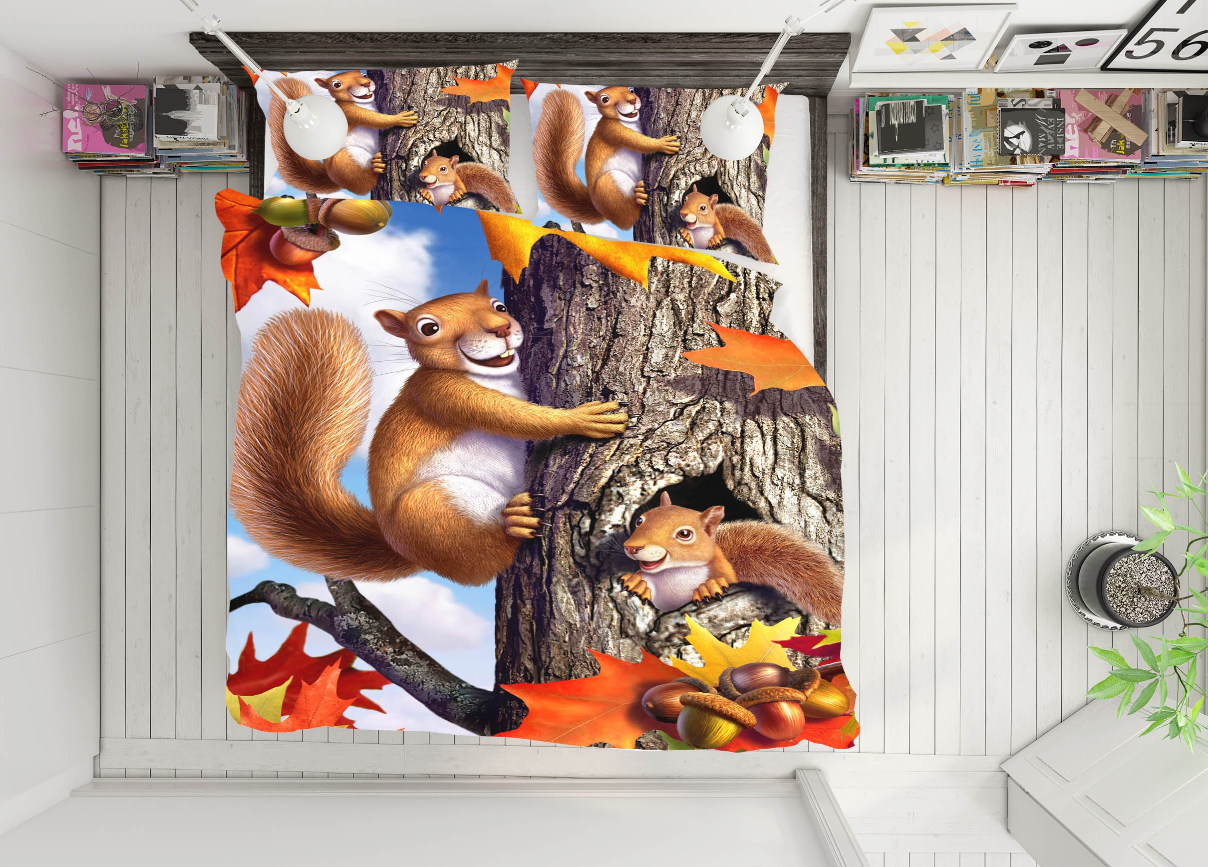 3D Squirrels 86014 Jerry LoFaro bedding Bed Pillowcases Quilt