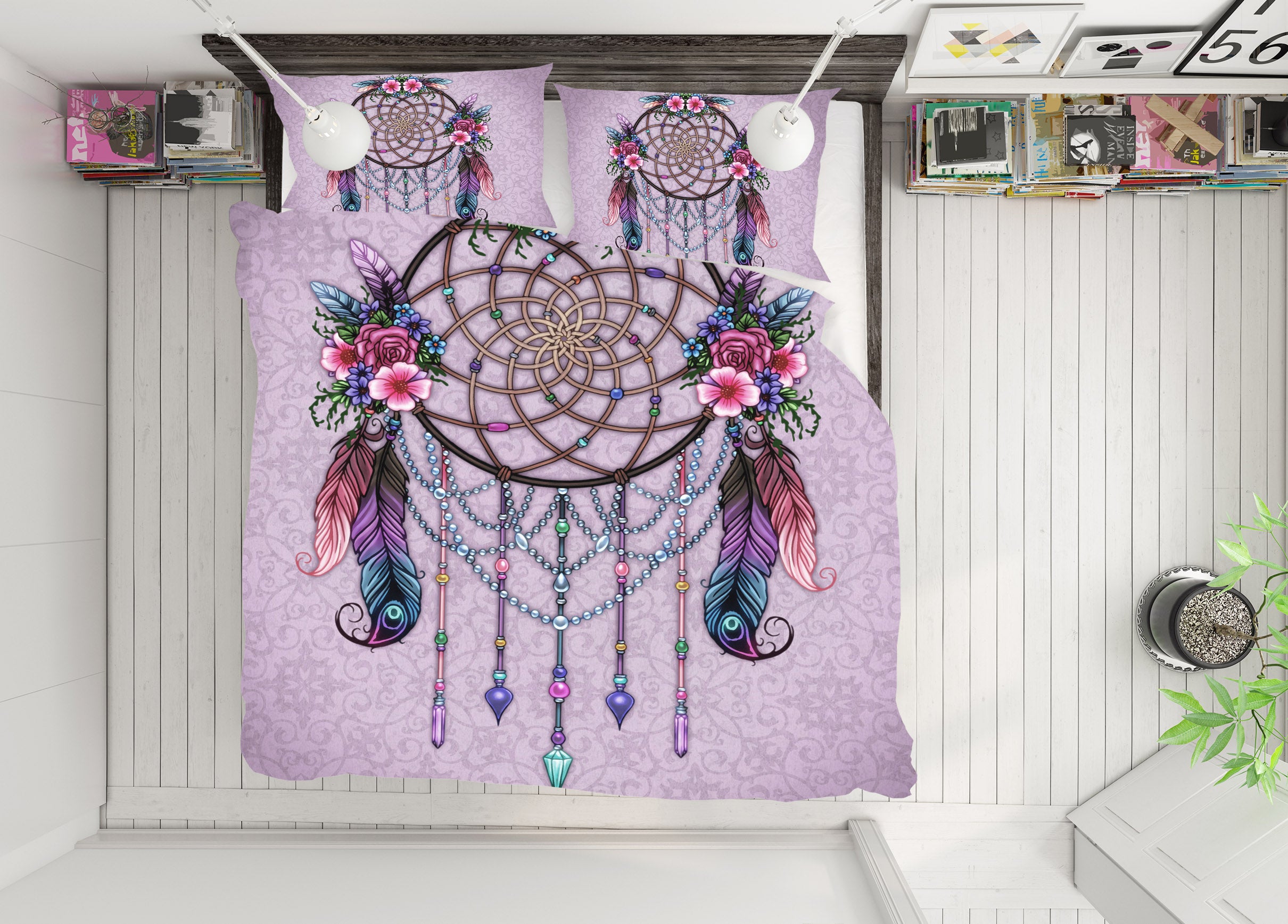 3D Feather Wind Chime 8820 Brigid Ashwood Bedding Bed Pillowcases Quilt Cover Duvet Cover