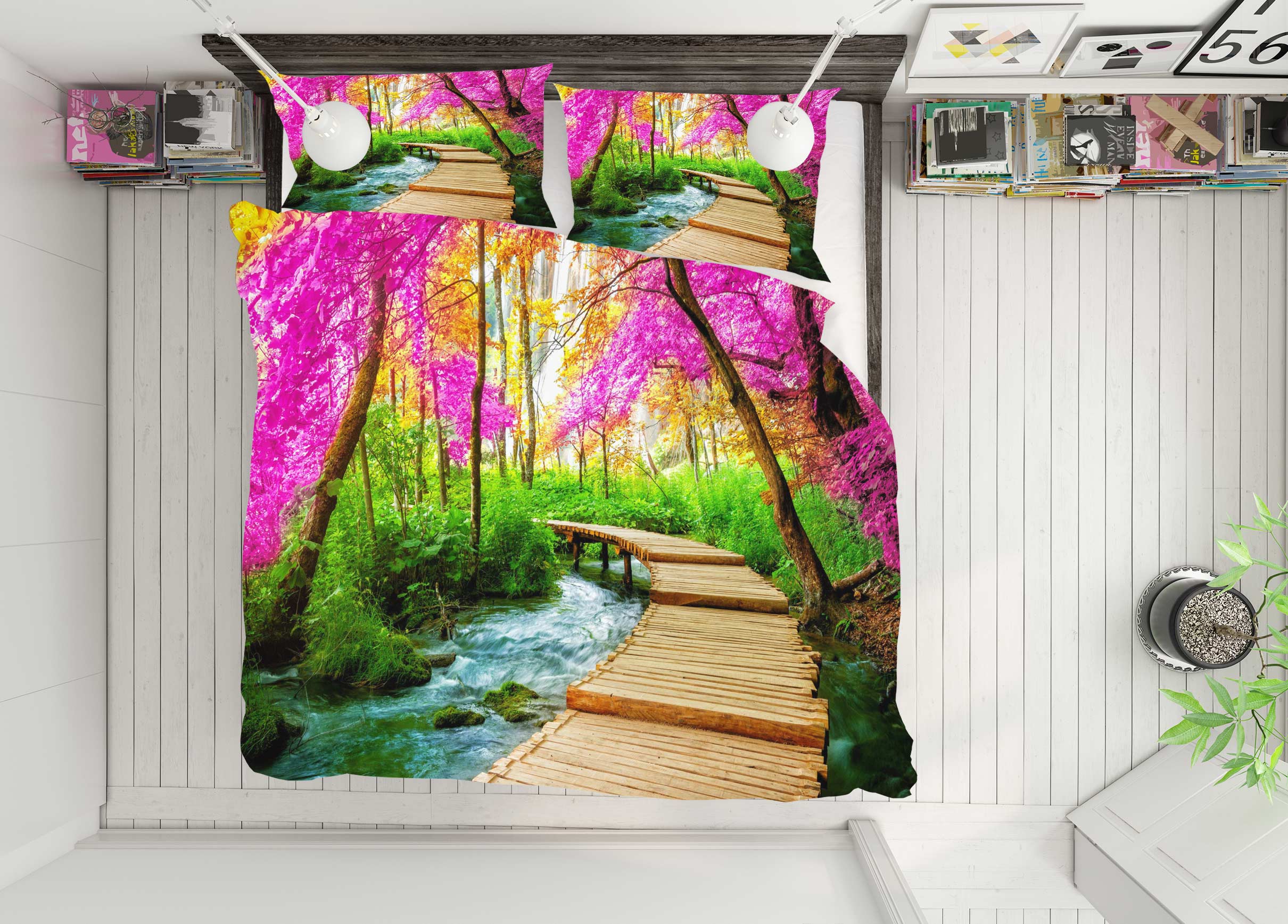 3D Corridor Woods 59157 Bed Pillowcases Quilt