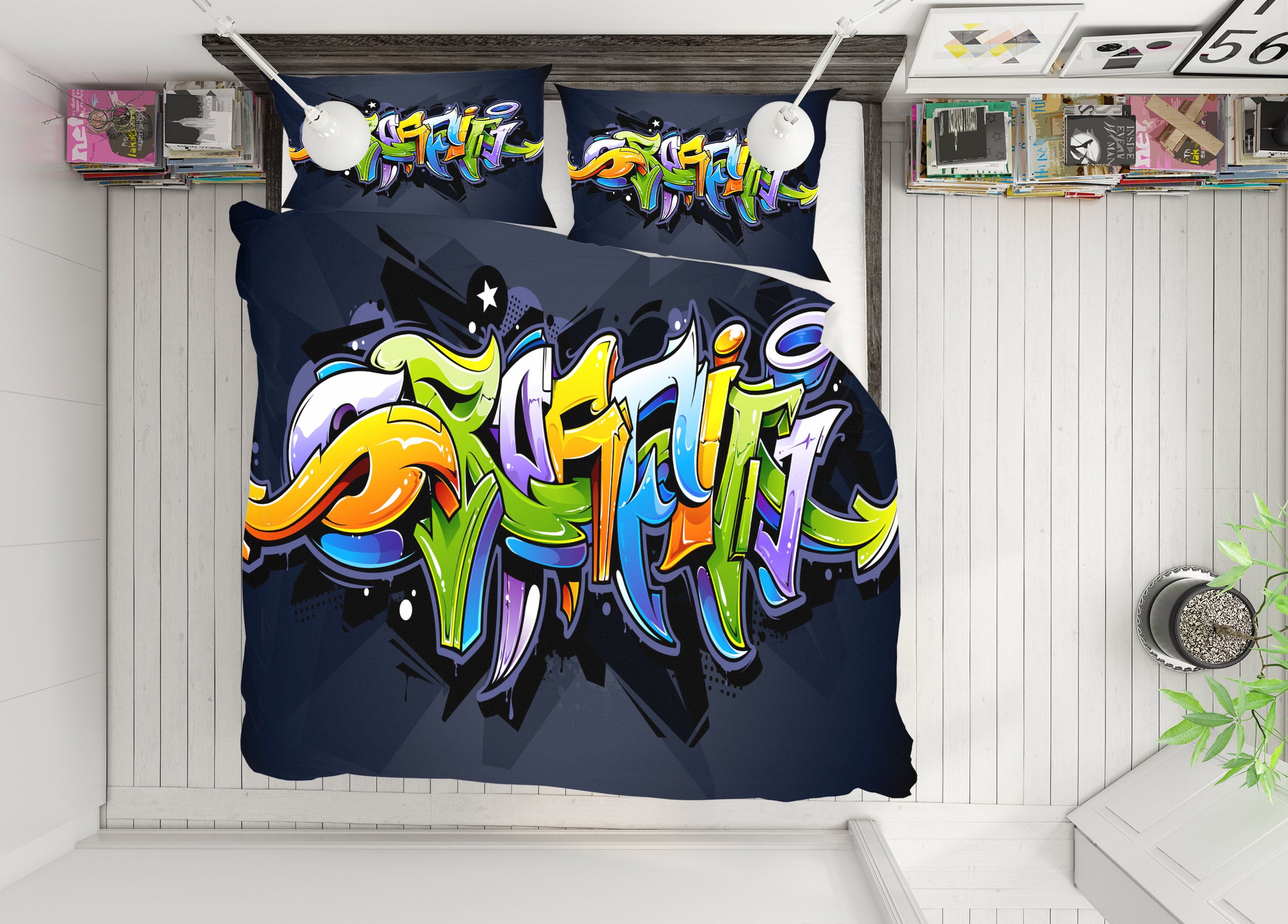 3D Alphabet Graffiti 60077 Bed Pillowcases Quilt