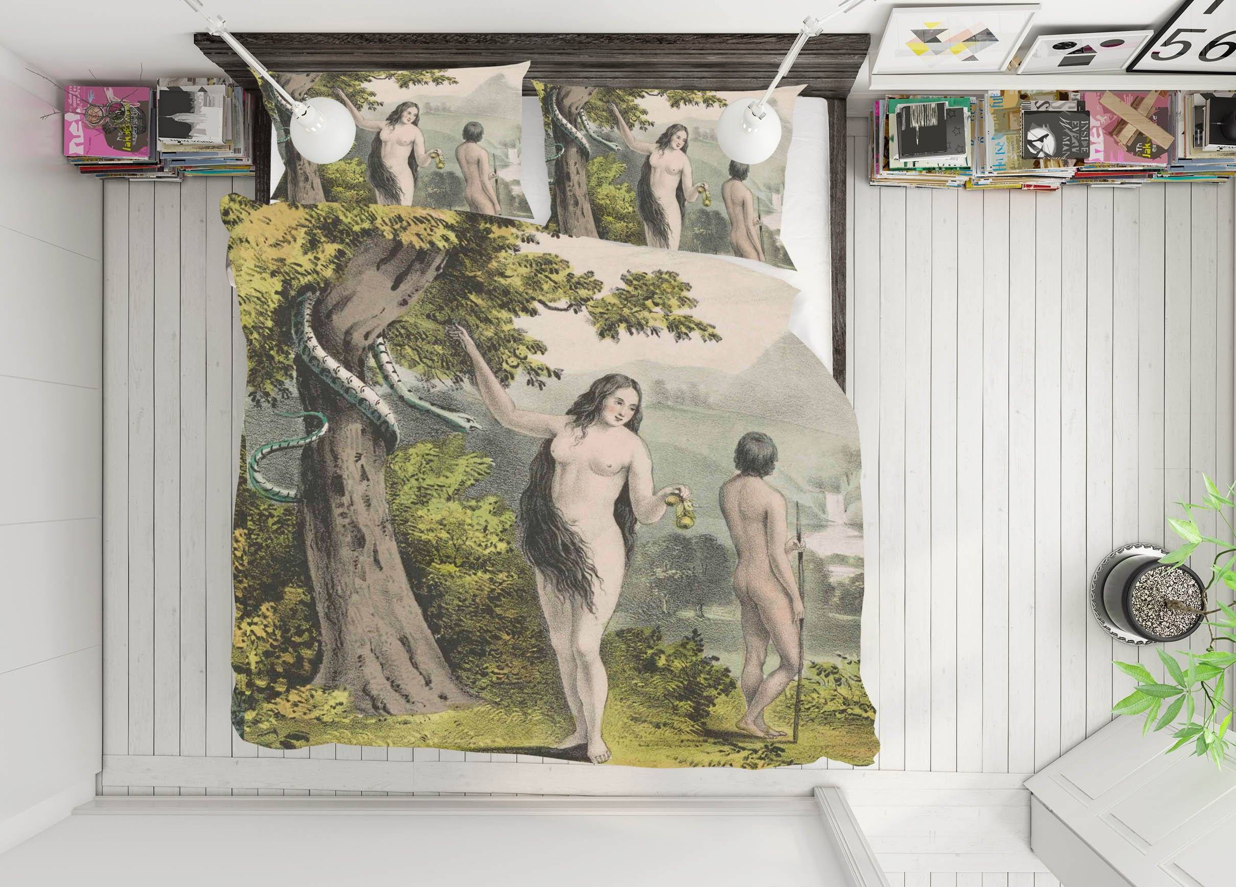 3D Adam Eve 2018 Andrea haase Bedding Bed Pillowcases Quilt Quiet Covers AJ Creativity Home 