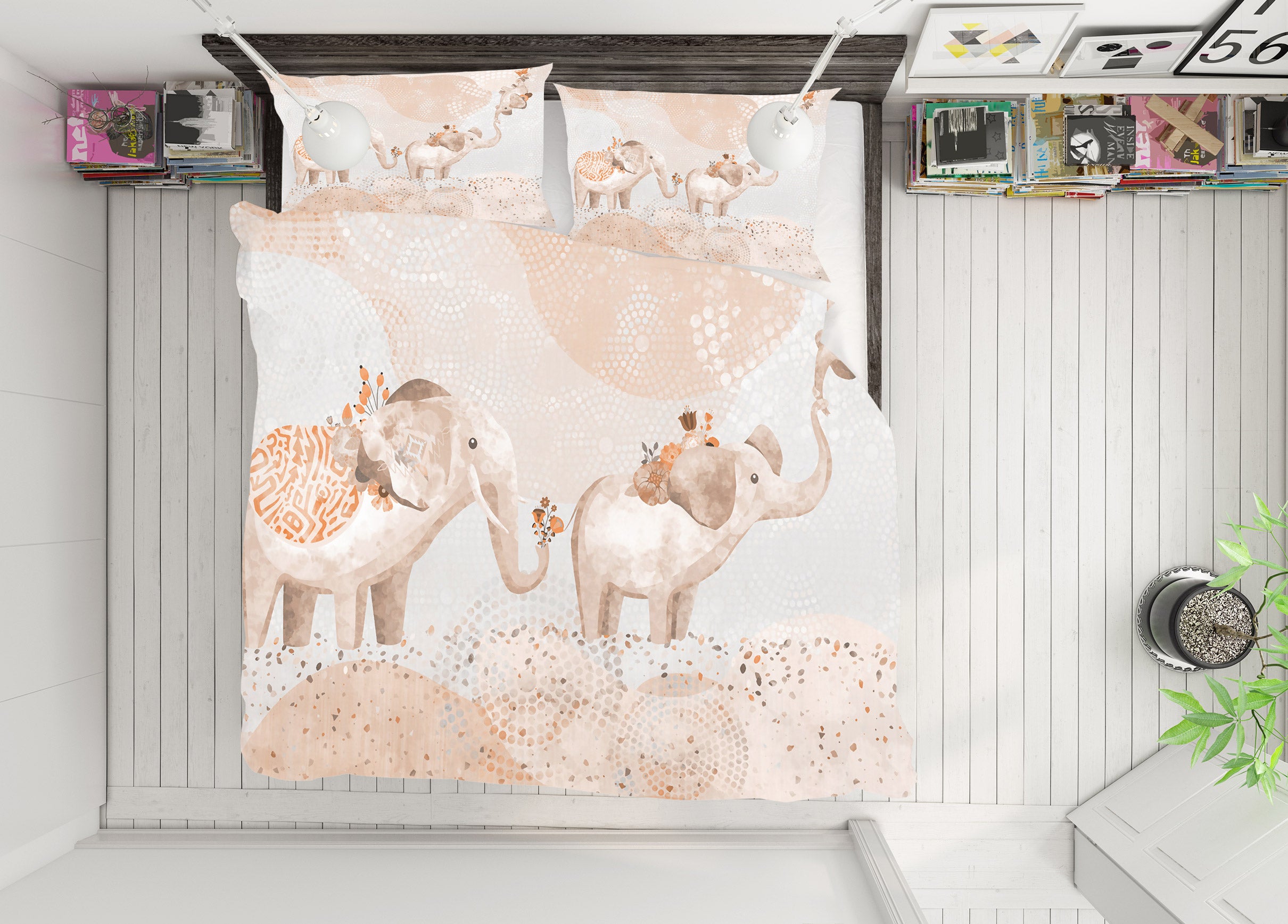 3D Elephant 13099 Bed Pillowcases Quilt