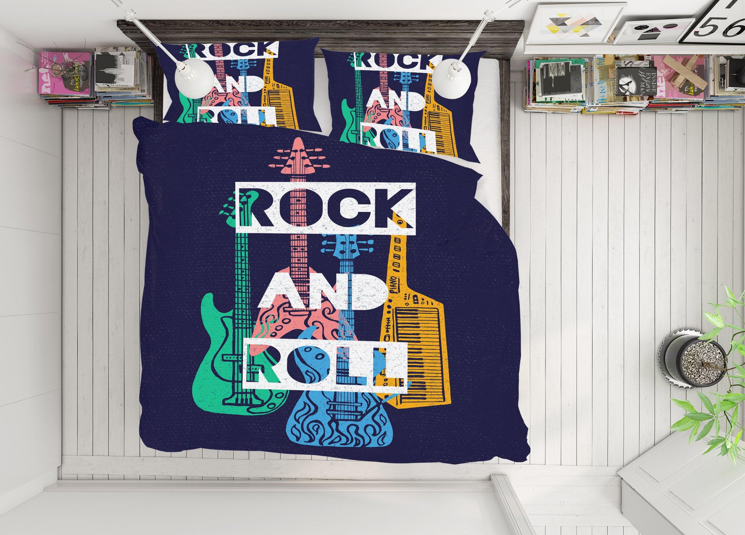3D Guitar Instrument 61072 Bed Pillowcases Quilt