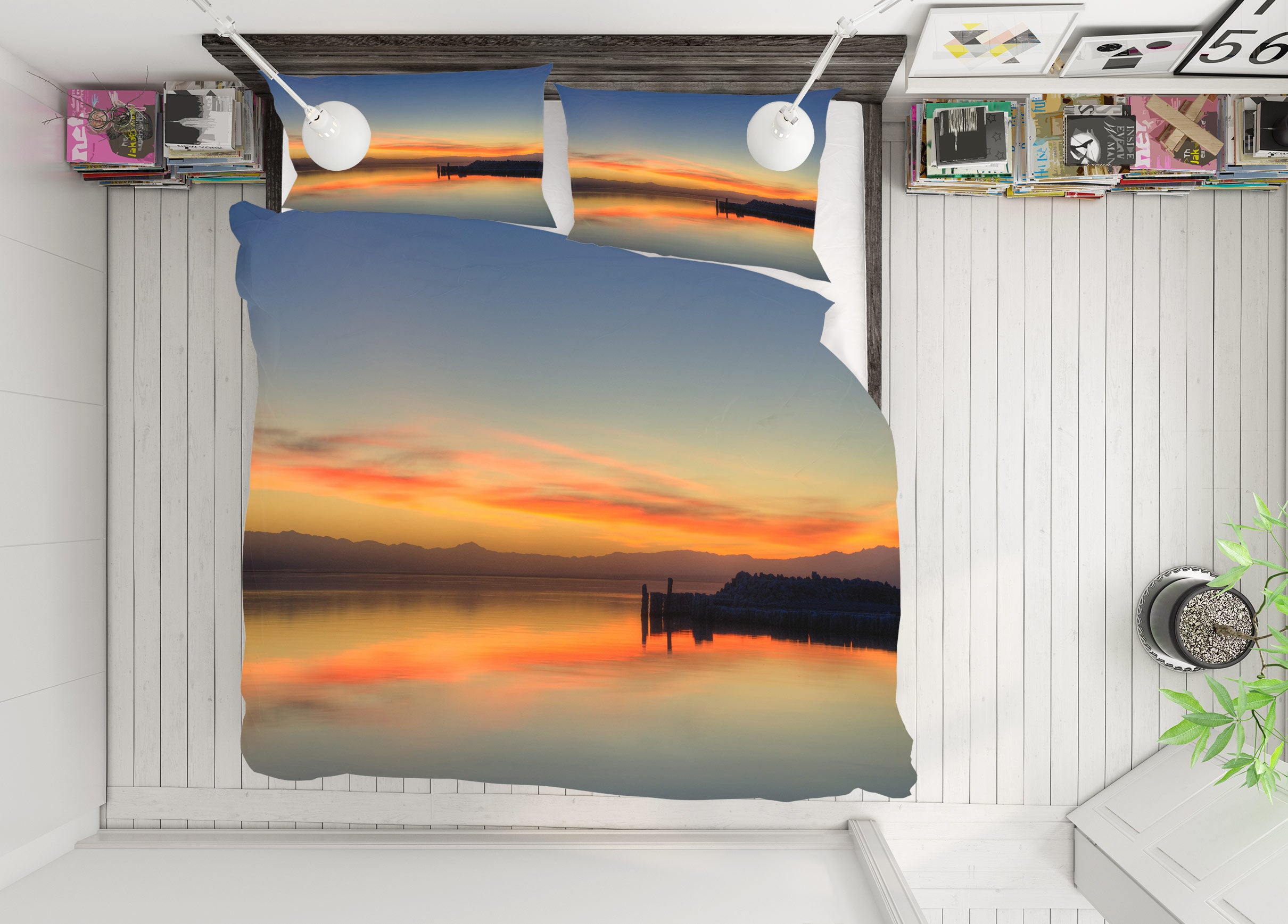 3D Cloud Lake 59174 Bed Pillowcases Quilt