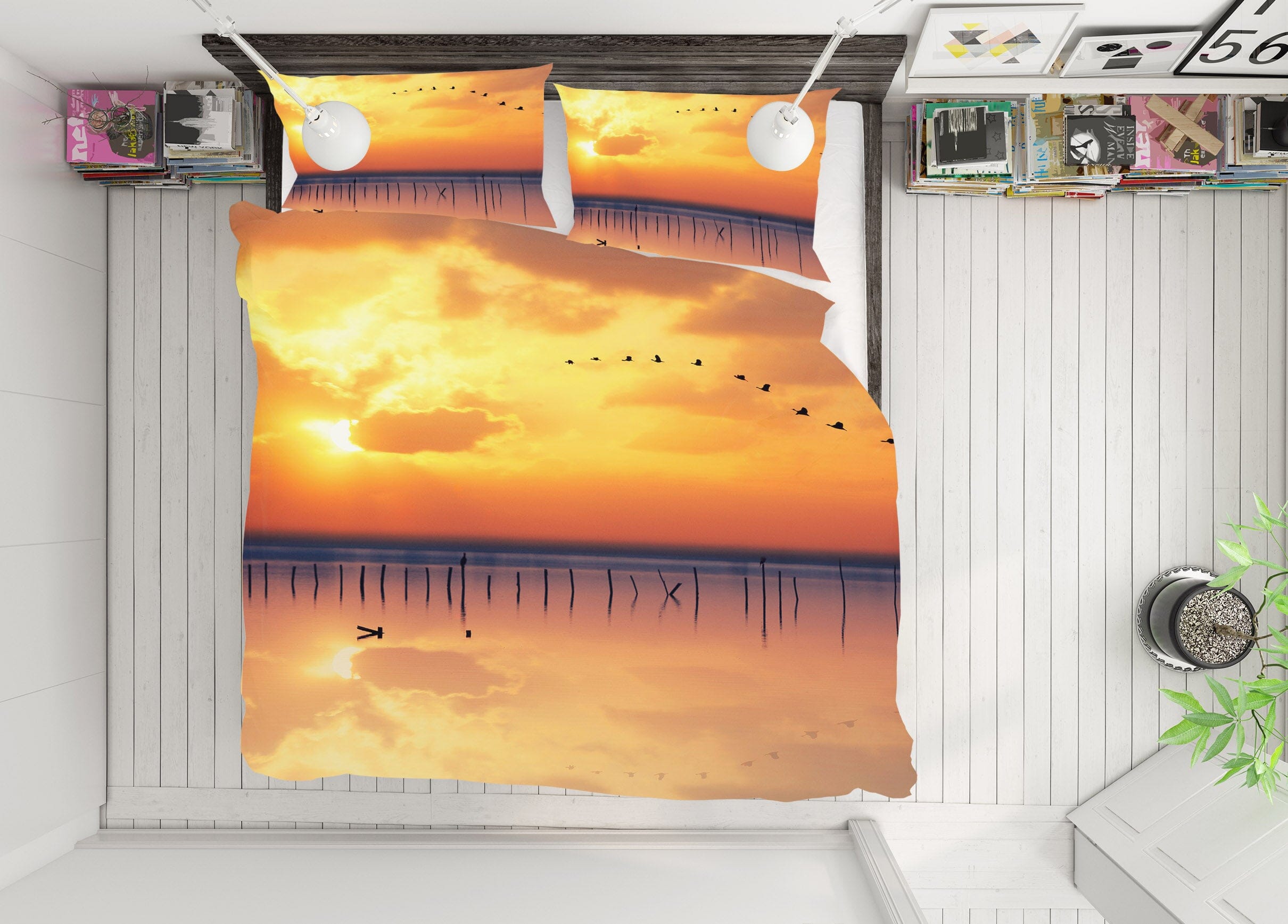 3D Yellow Clouds 2163 Marco Carmassi Bedding Bed Pillowcases Quilt Quiet Covers AJ Creativity Home 