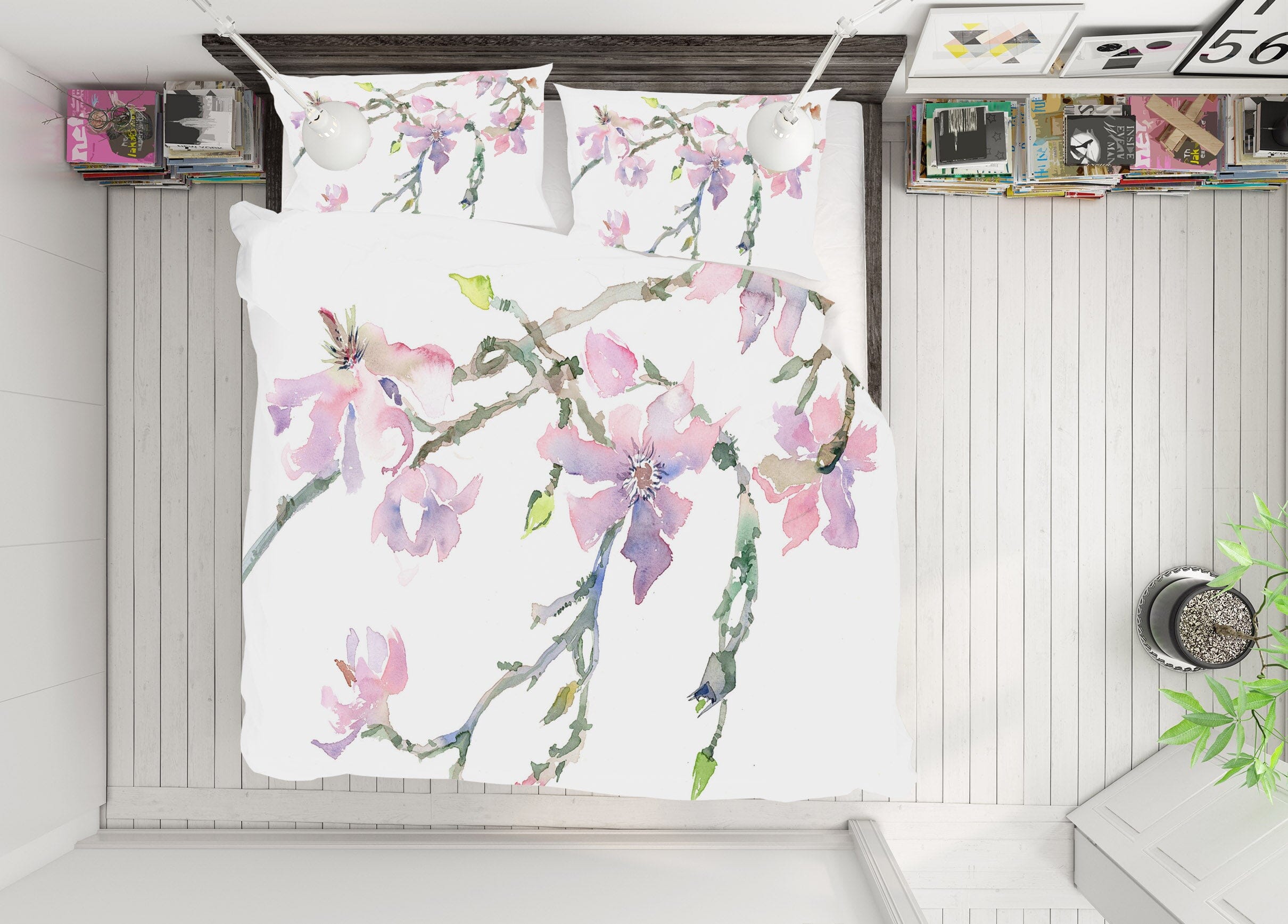 3D Peach Blossom 2006 Anne Farrall Doyle Bedding Bed Pillowcases Quilt Quiet Covers AJ Creativity Home 