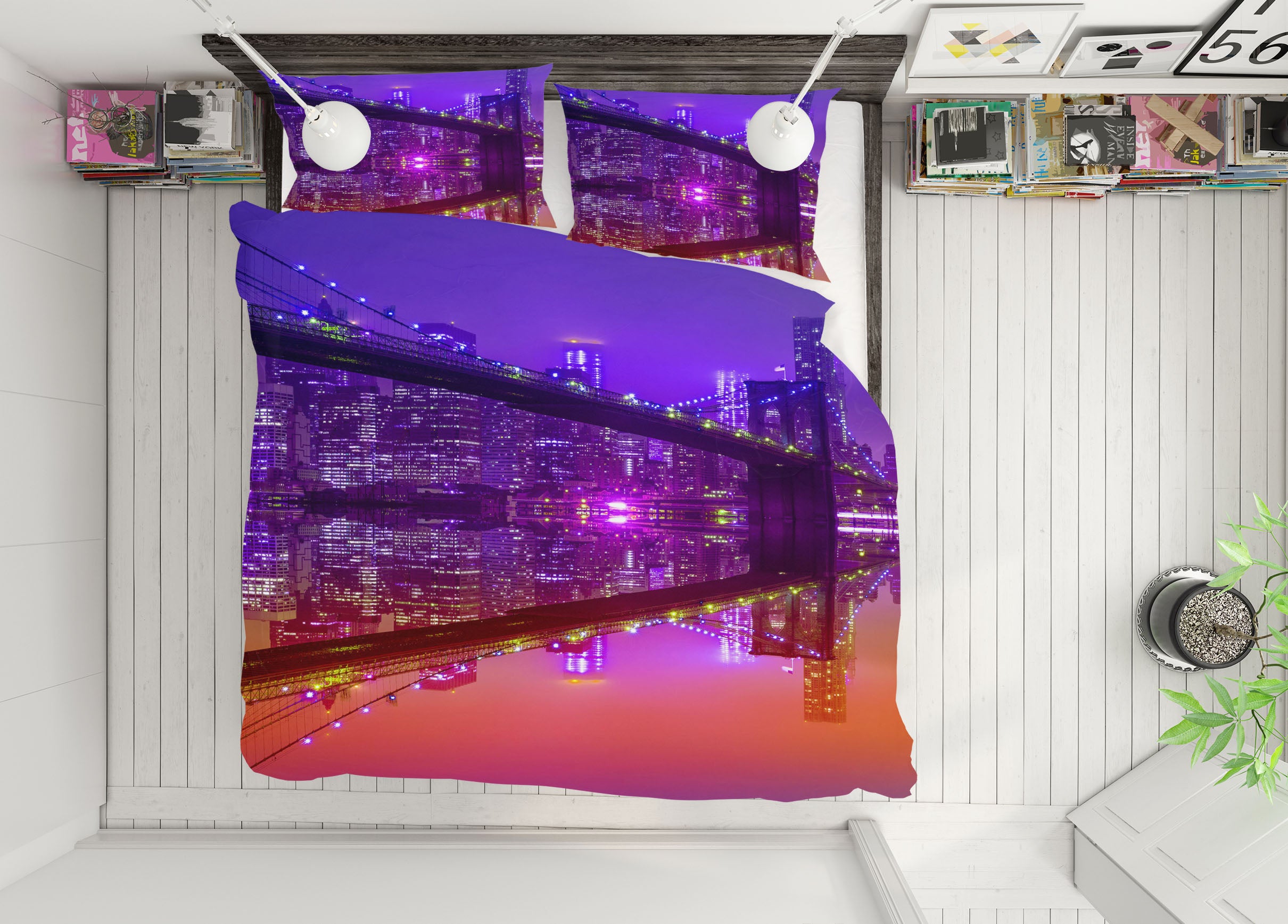 3D Brooklyn Over The Sunset 016 Marco Carmassi Bedding Bed Pillowcases Quilt